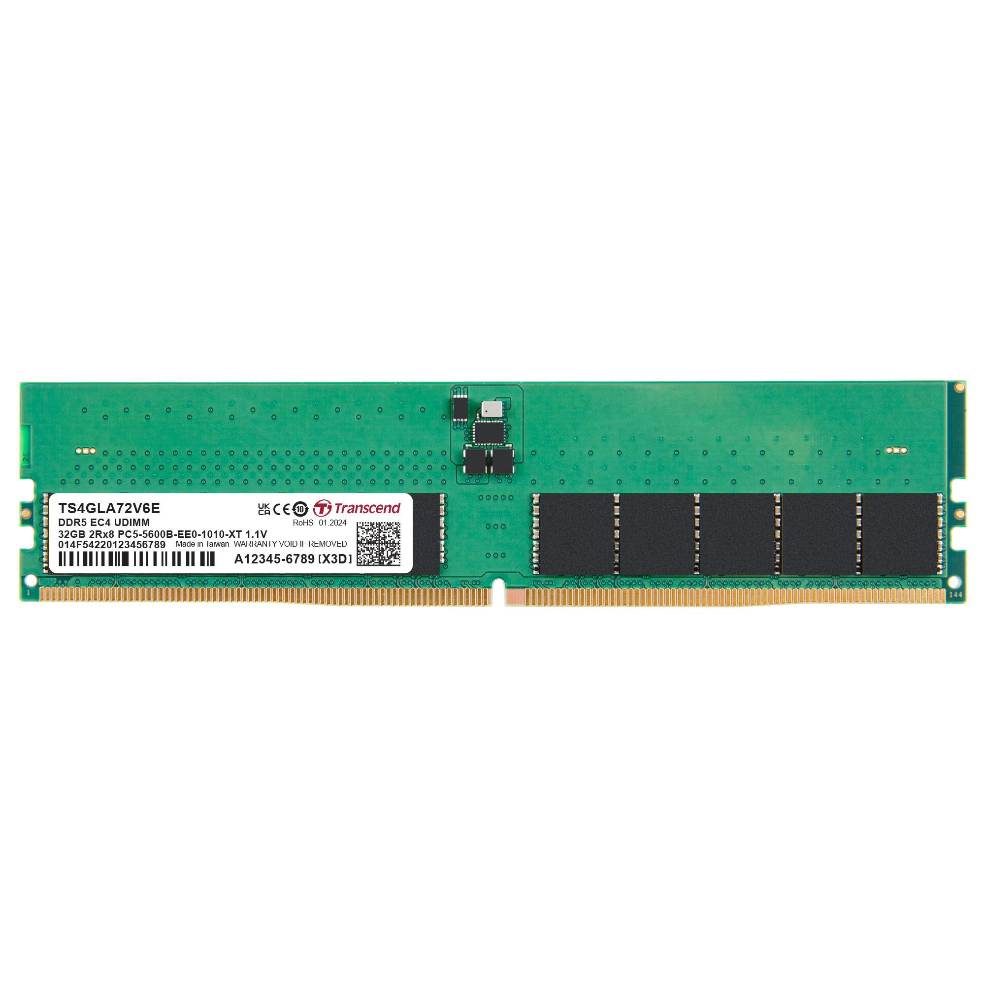 Transcend 32 GB DDR5 Desktop RAM 5600 Mbit/s, DIMM, 1.1V