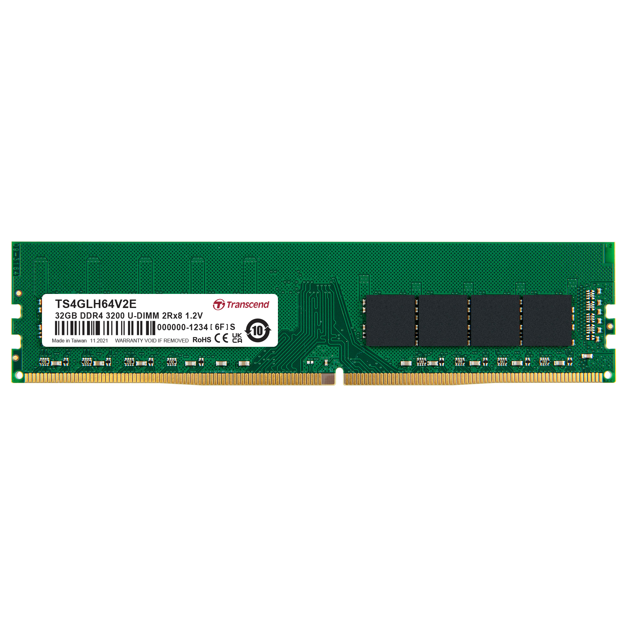Transcend 32 GB DDR4 Desktop RAM 3200 Mbit/s, UDIMM, 1.2V