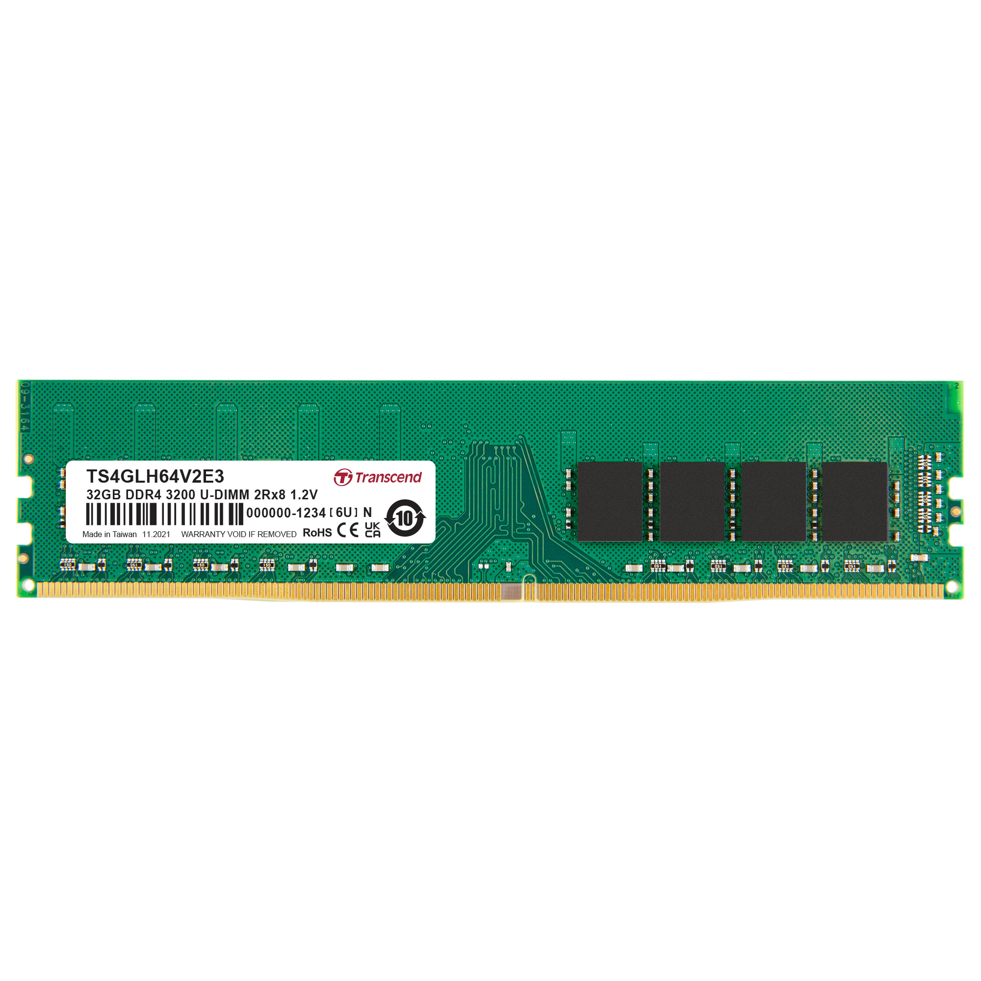 Transcend 32 GB DDR4 Desktop RAM 3200 Mbit/s, UDIMM, 1.2V