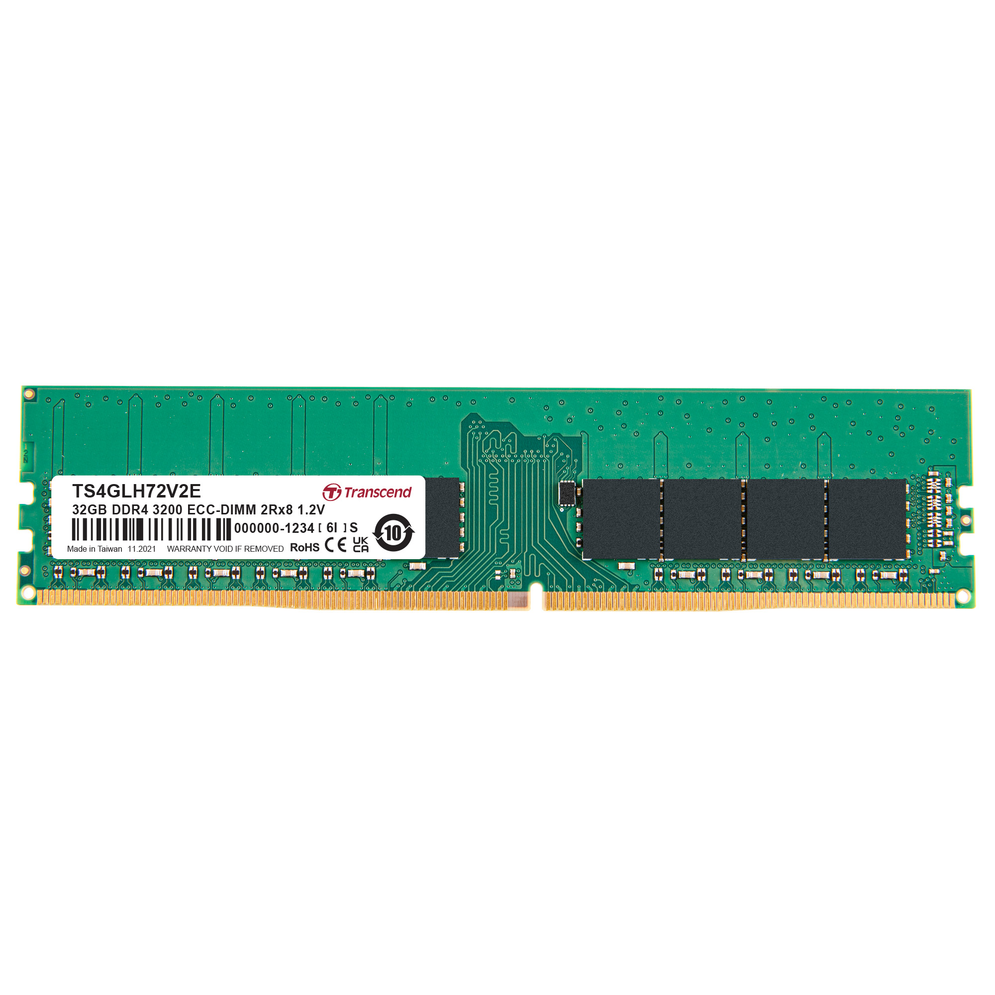 Transcend 32 GB DDR4 Desktop RAM 3200 Mbit/s, DIMM, 1.2V