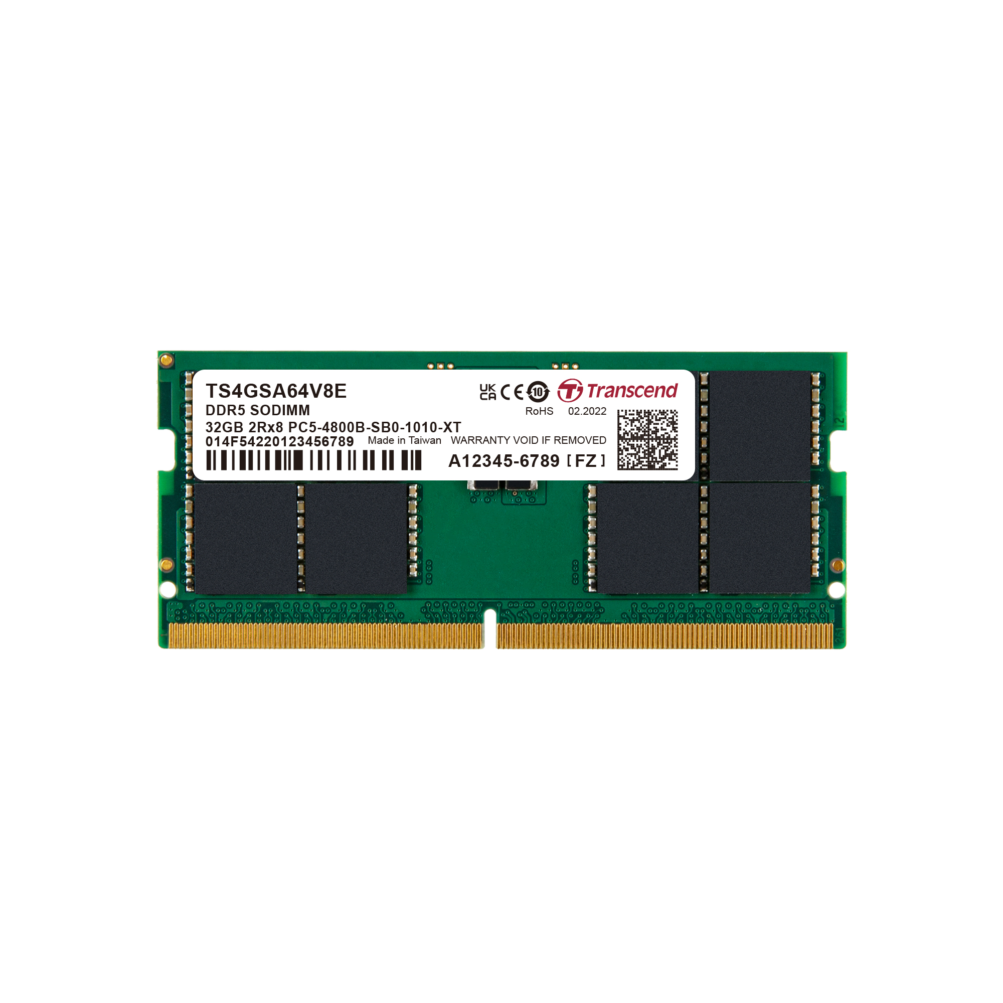 Transcend 32 GB DDR5 Server RAM 4800 Mbit/s, SODIMM, 1.1V