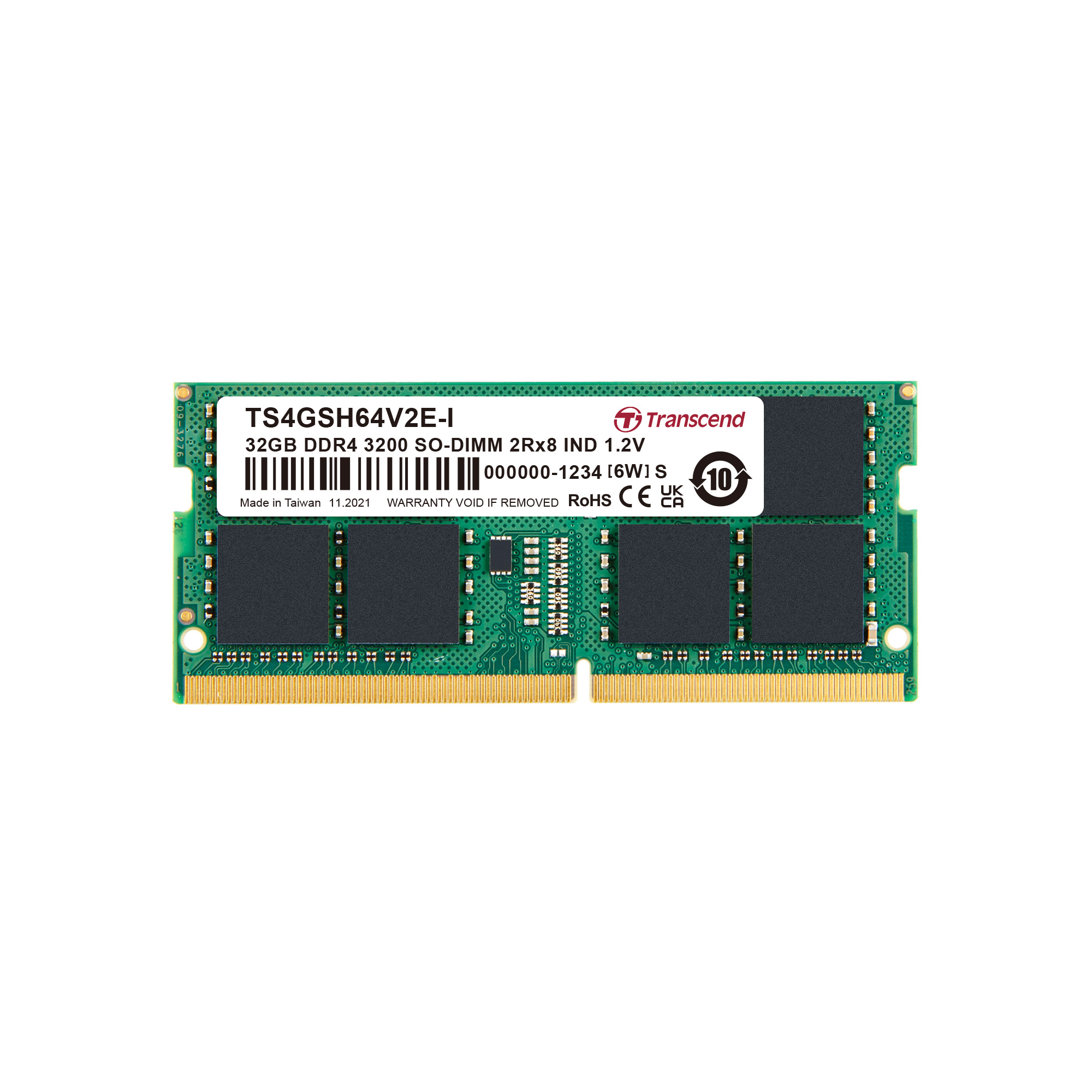 Transcend 32 GB DDR4 RAM 3200 Mbit/s, SODIMM, 1.2V