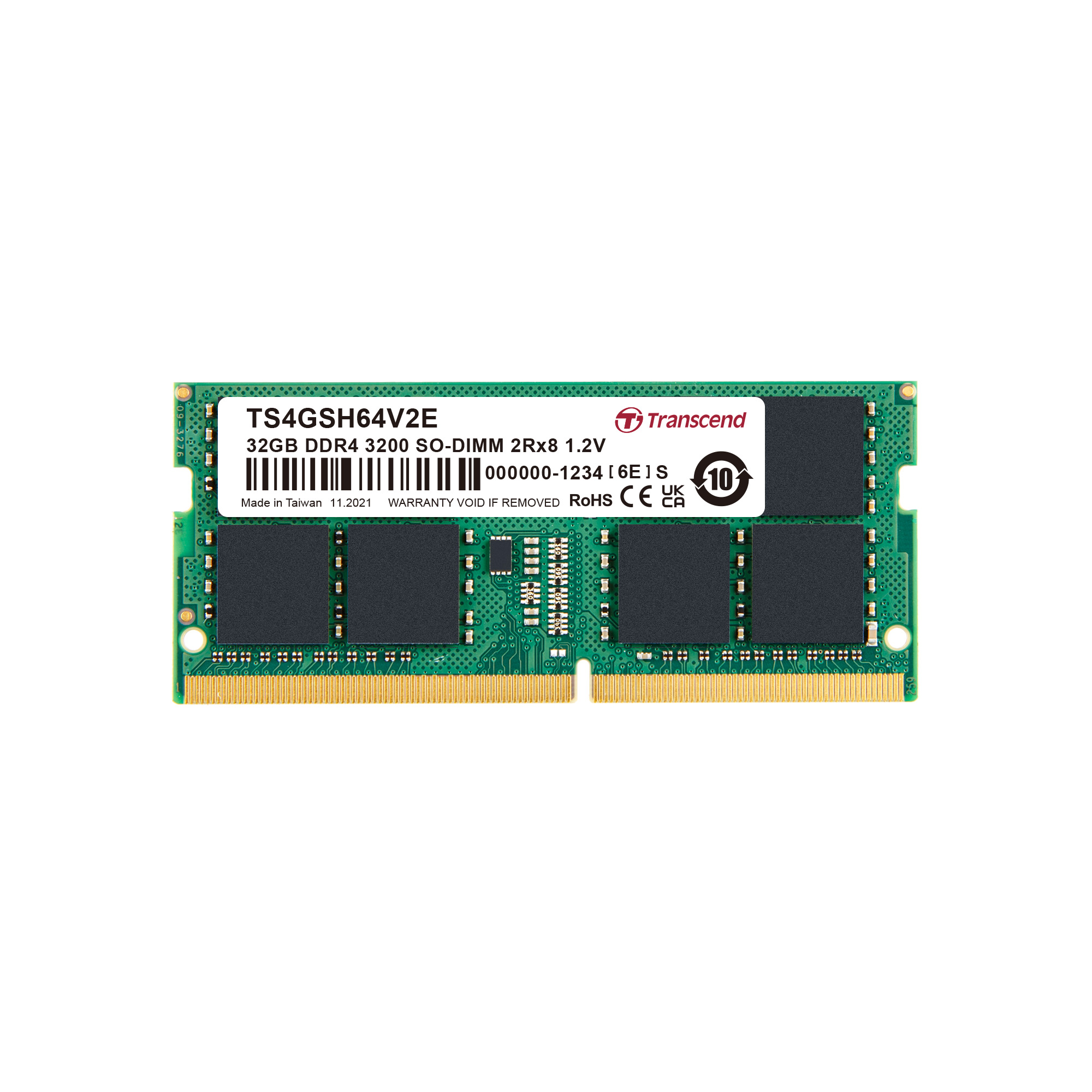Transcend 32 GB DDR4 Desktop RAM 3200 Mbit/s, SODIMM, 1.2V
