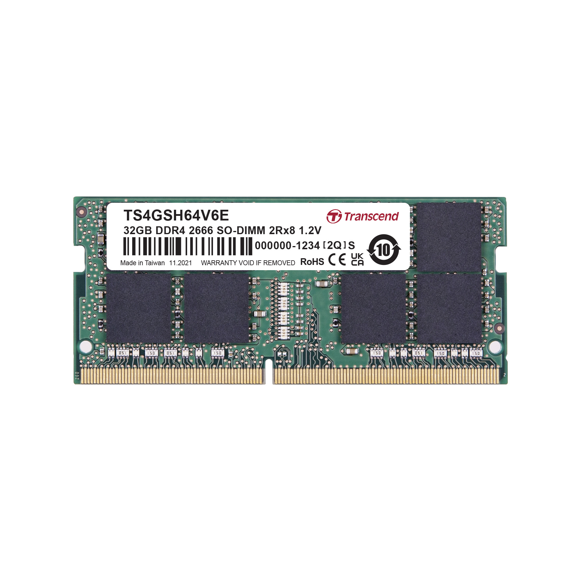 Transcend 32 GB DDR4 Desktop RAM 2666 Mbit/s, SODIMM, 1.2V