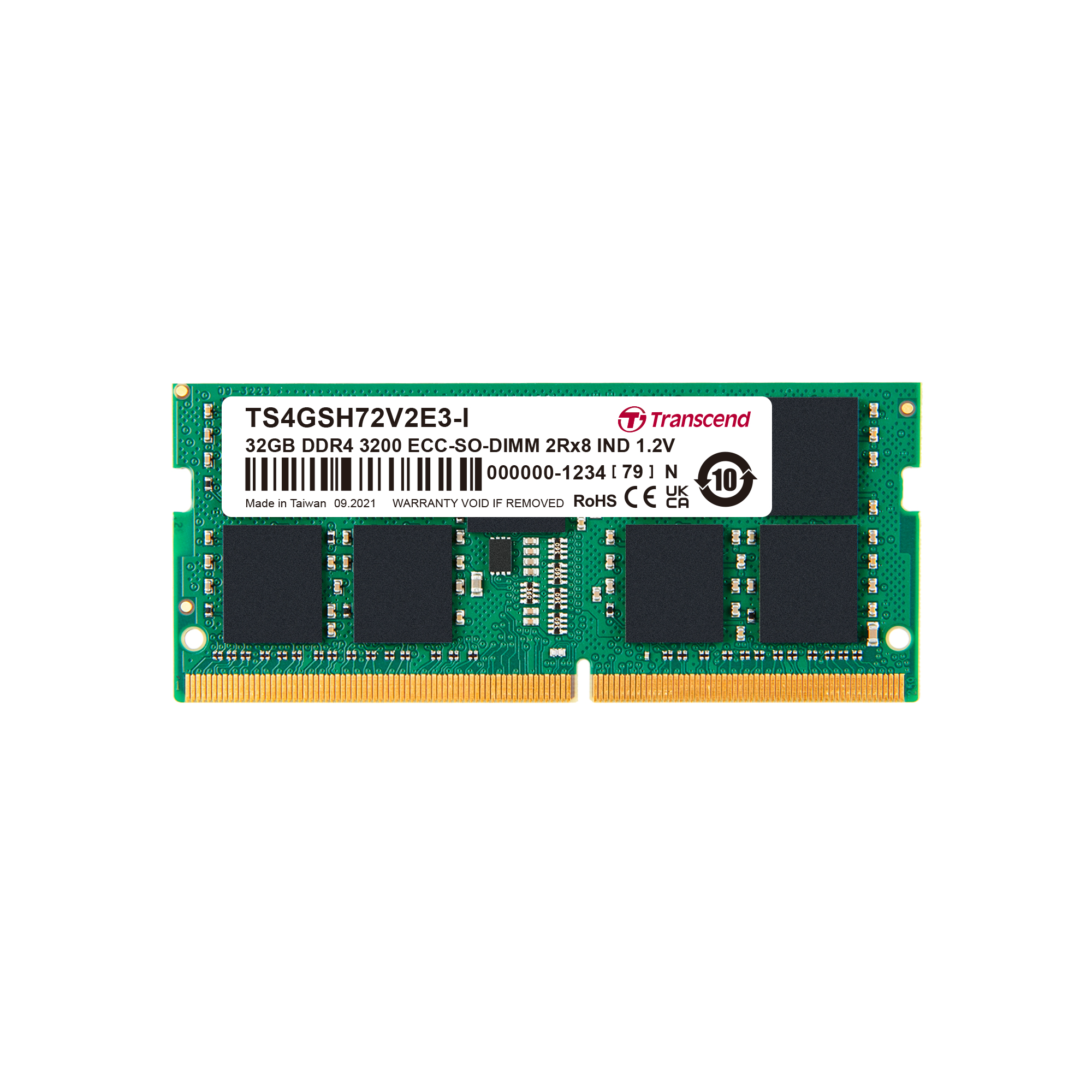 Transcend 32 GB DDR4 Laptop RAM 3200 Mbit/s, SODIMM, 1.2V