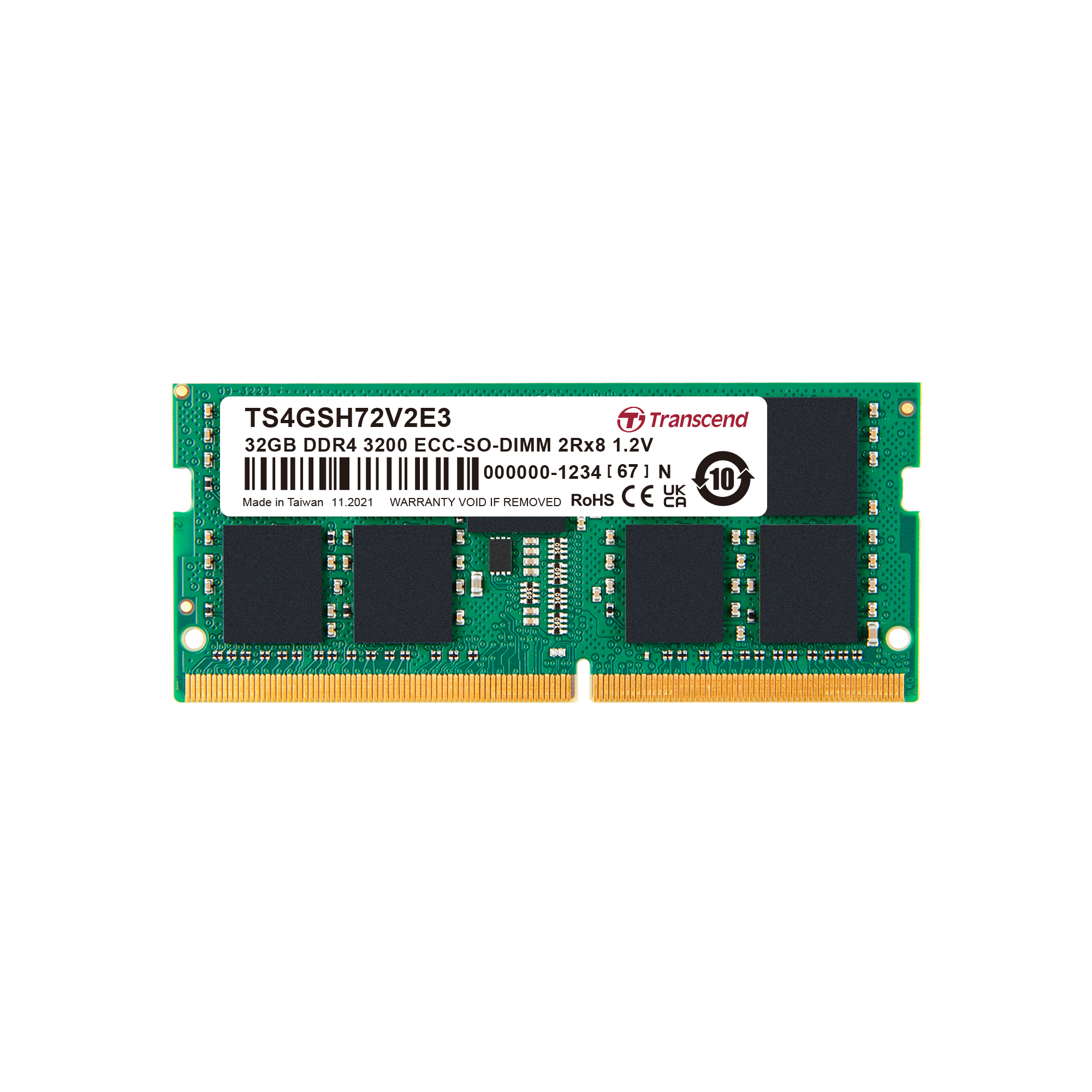 Transcend 32 GB DDR4 Desktop RAM 3200 Mbit/s, SODIMM, 1.2V