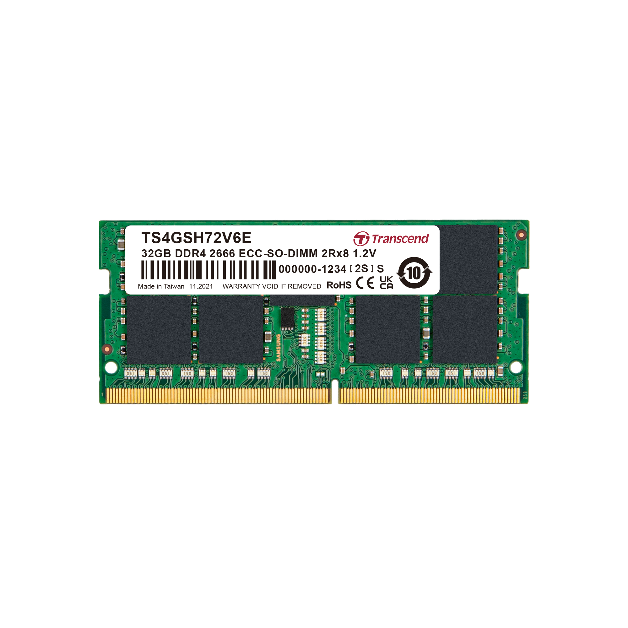 Transcend 32 GB DDR4 Desktop RAM 2666 Mbit/s, SODIMM, 1.2V