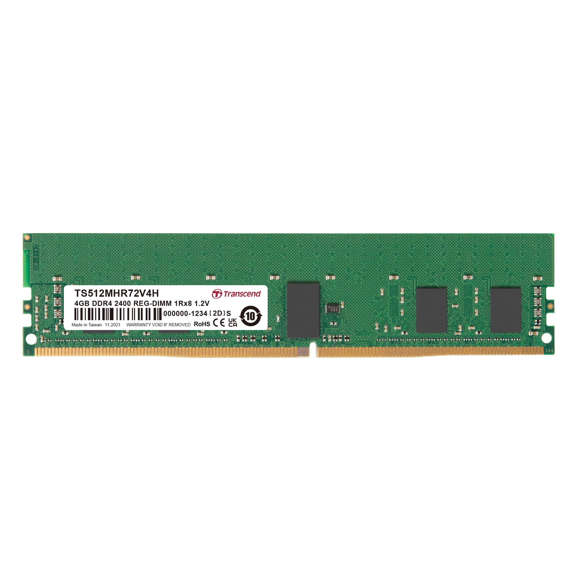 Transcend 4 GB DDR4 Server RAM 2400 Mbit/s, RDIMM, 1.2V