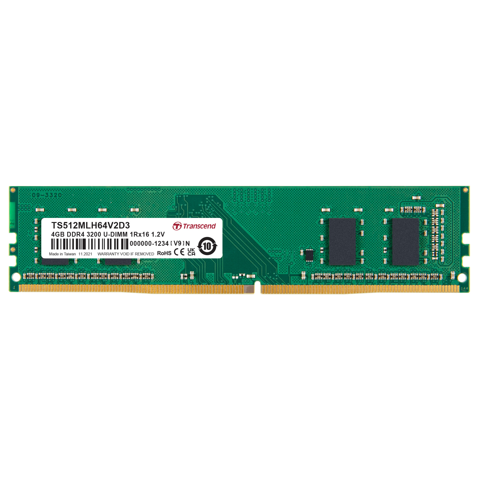 Transcend 4 GB DDR4 Desktop RAM 3200 Mbit/s, UDIMM, 1.2V
