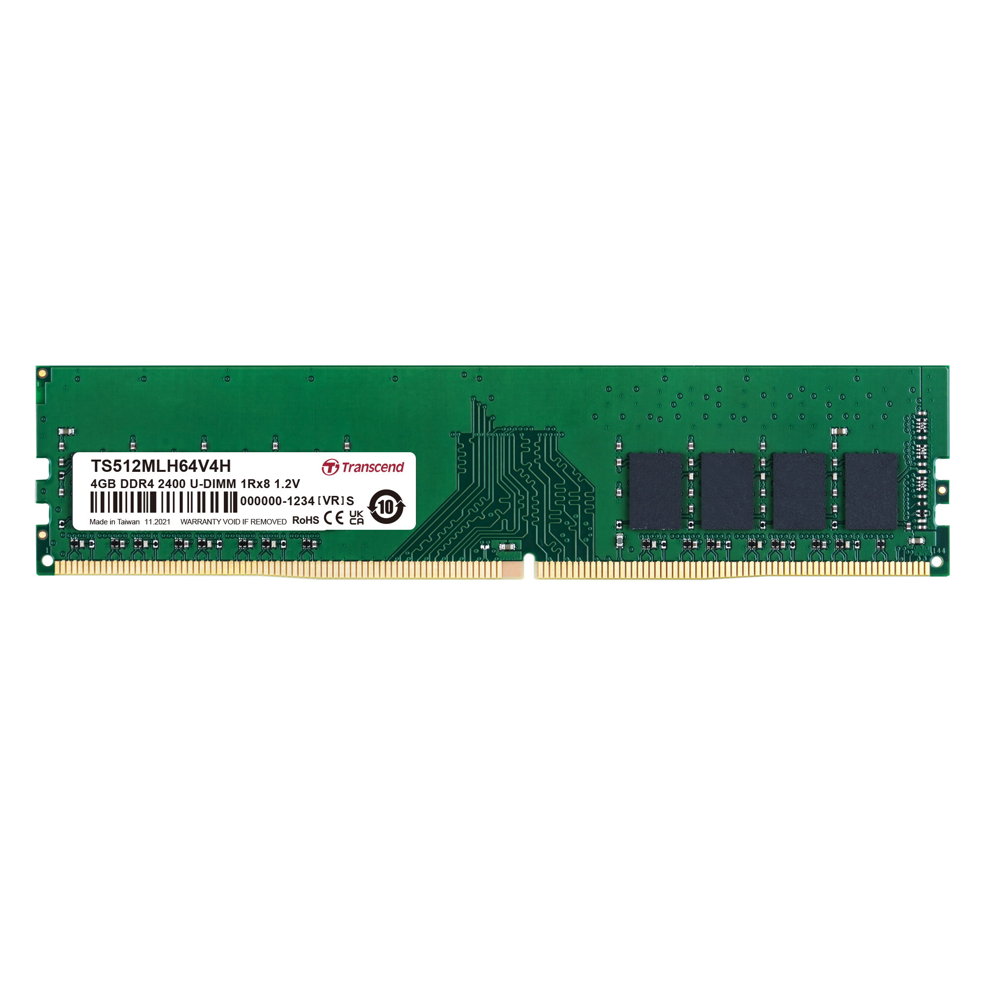 Transcend 4 GB DDR4 Desktop RAM 2400 Mbit/s, UDIMM, 1.2V