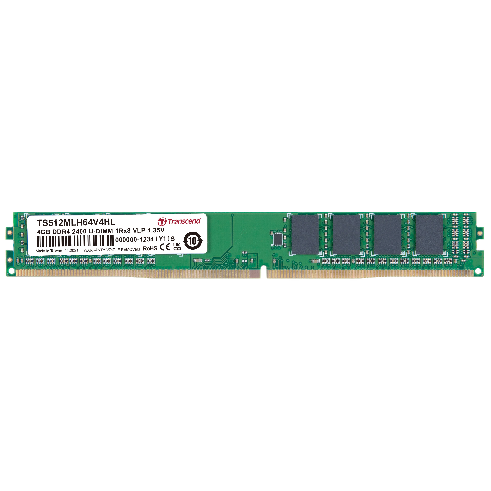 Transcend 4 GB DDR4 RAM 2400 Mbit/s, UDIMM, 1.2V