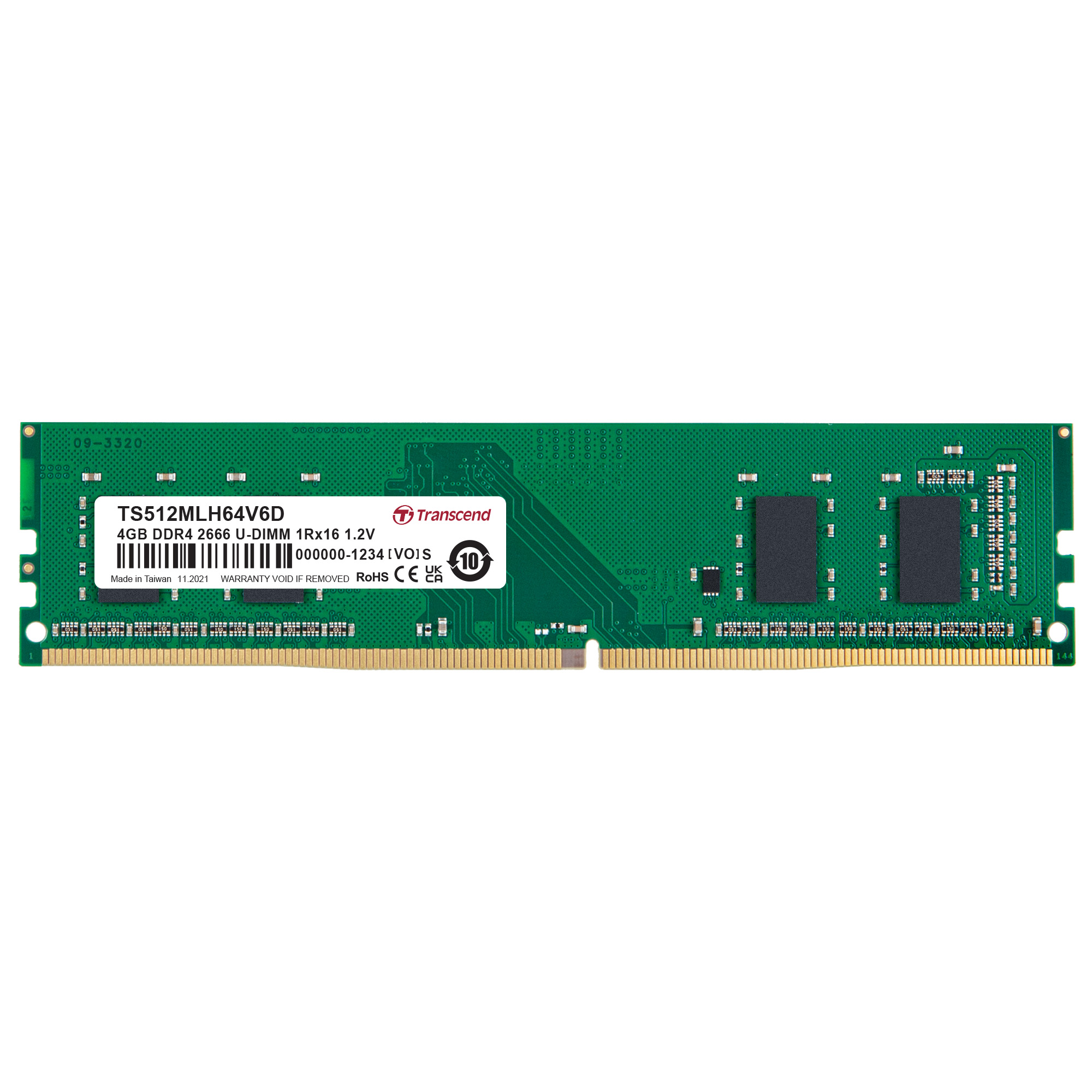 Transcend 4 GB DDR4 Desktop RAM 2666 Mbit/s, UDIMM, 1.2V