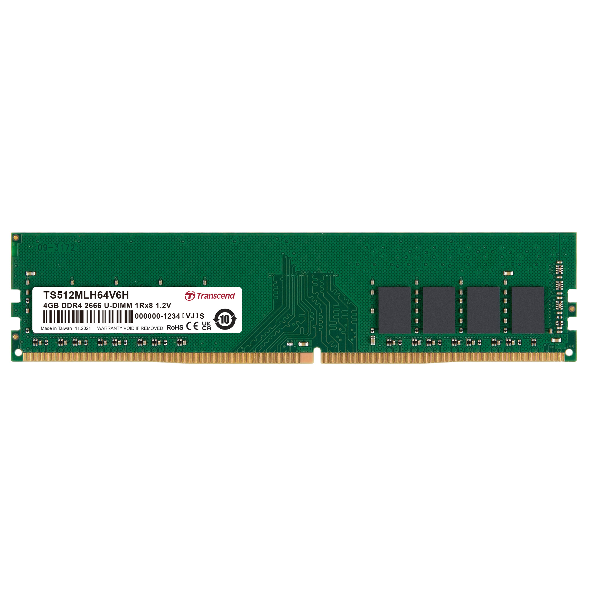 Transcend 4 GB DDR4 Desktop RAM 2666 Mbit/s, UDIMM, 1.2V