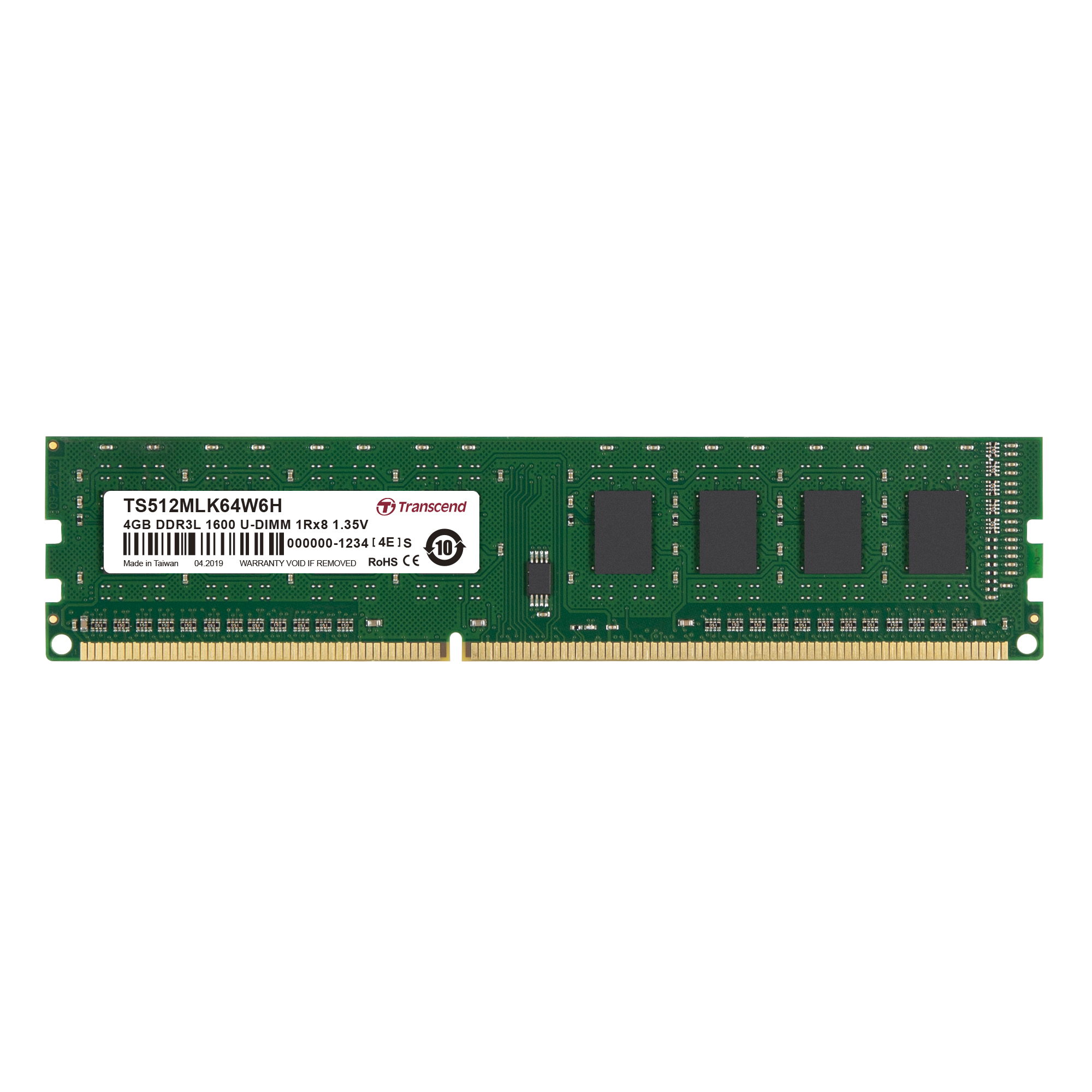Transcend 16 GB DDR3L RAM 1600 Mbit/s, UDIMM, 1.35V