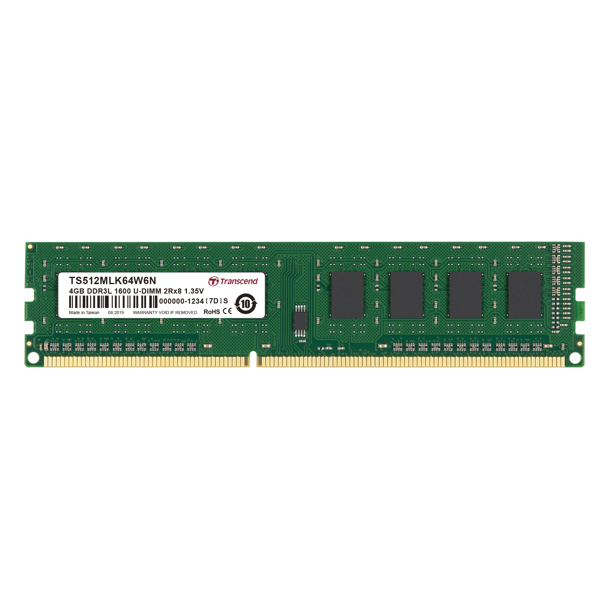 Transcend 4 GB DDR3L Desktop RAM 1600 Mbit/s, UDIMM, 1.35V