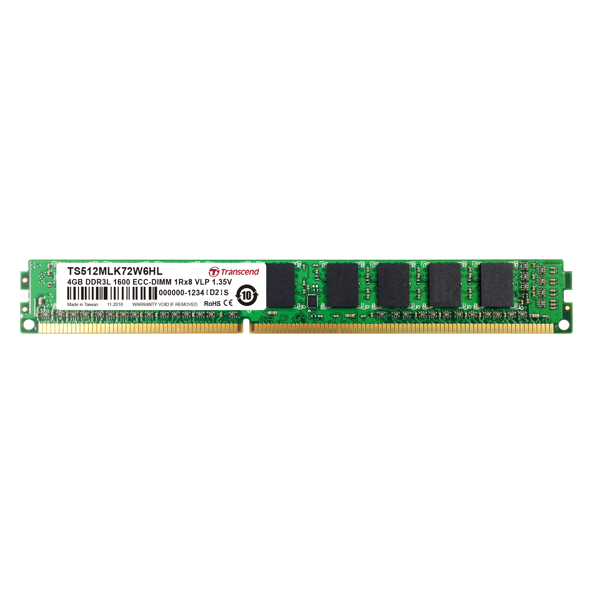 Transcend 16 GB DDR3L Desktop RAM 1600 Mbit/s, UDIMM, 1.35V