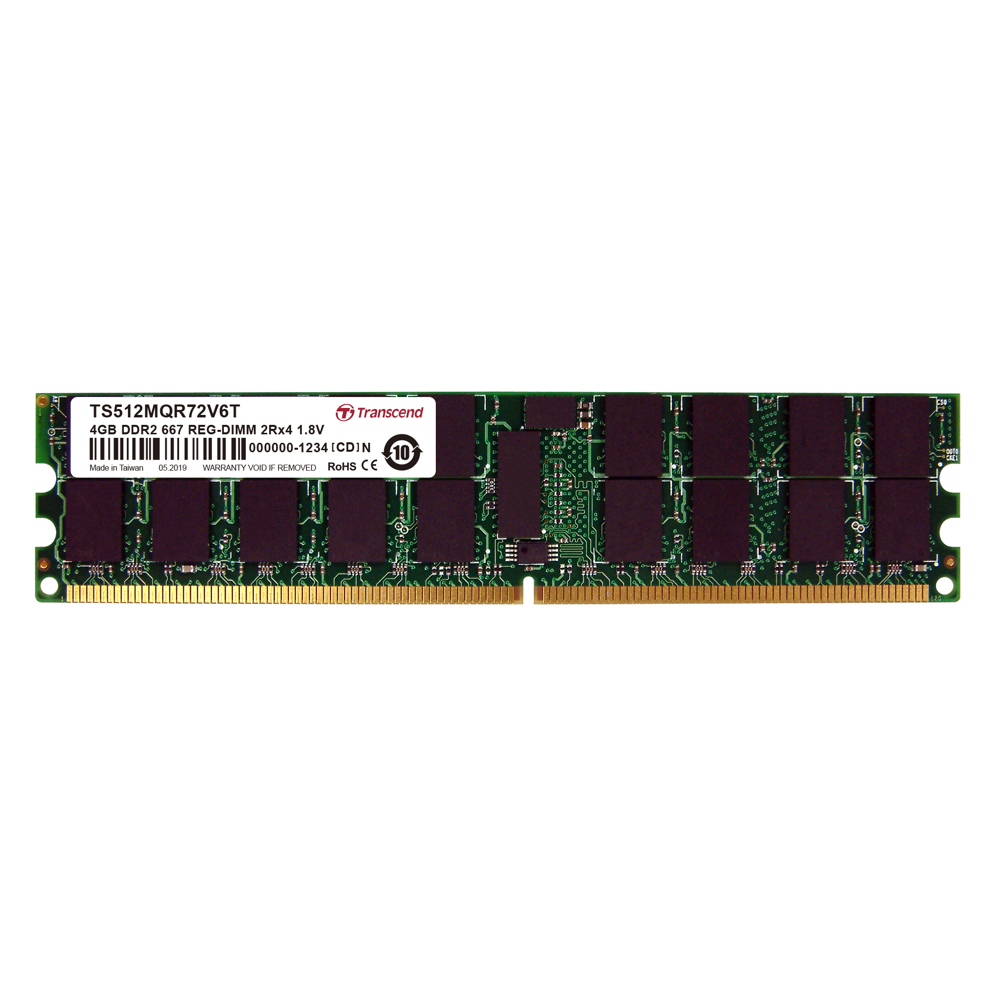 Transcend 4 GB DDR2 Server RAM 667 Mbit/s, RDIMM, 1.8V