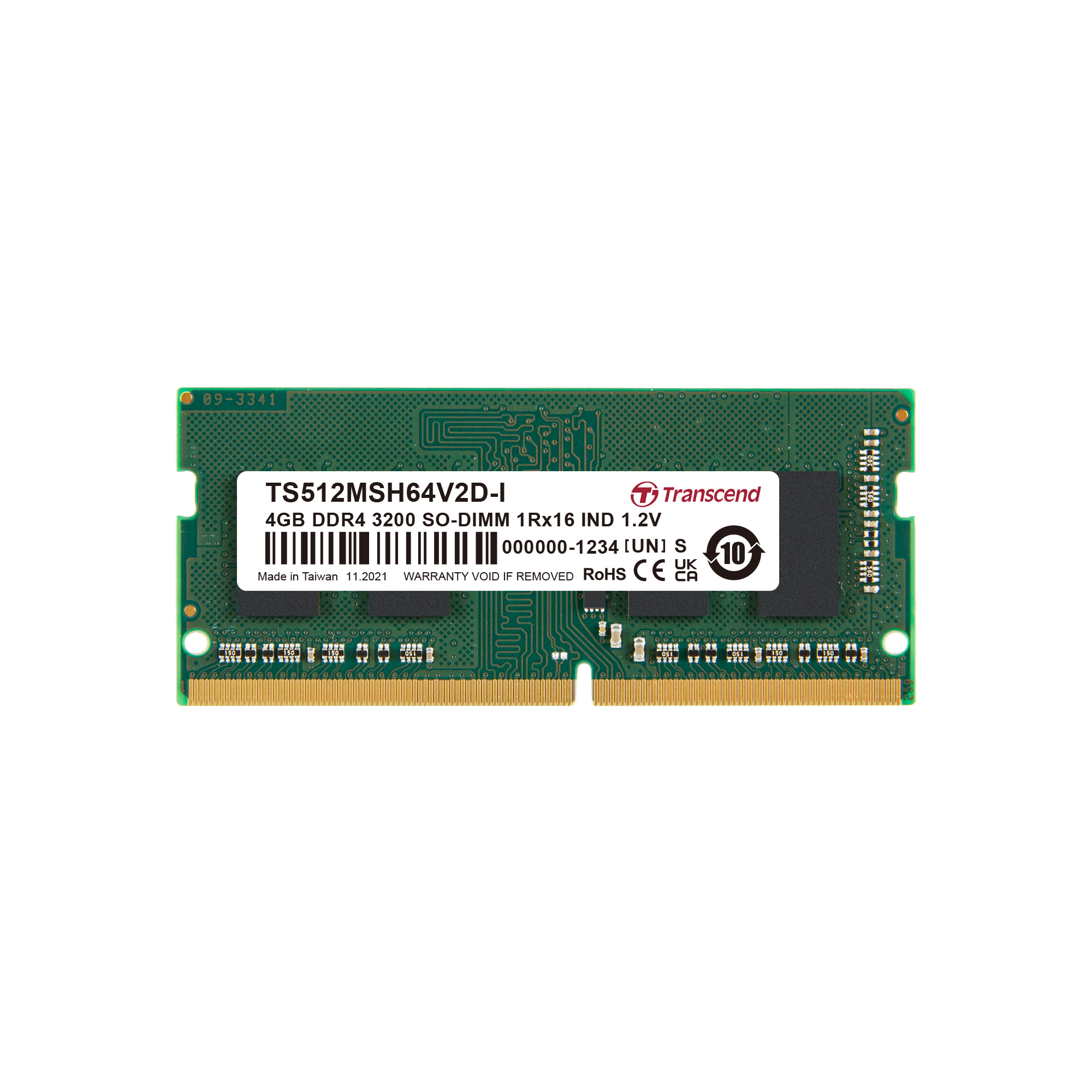 Transcend 4 GB DDR4 RAM 3200 Mbit/s, SODIMM, 1.2V