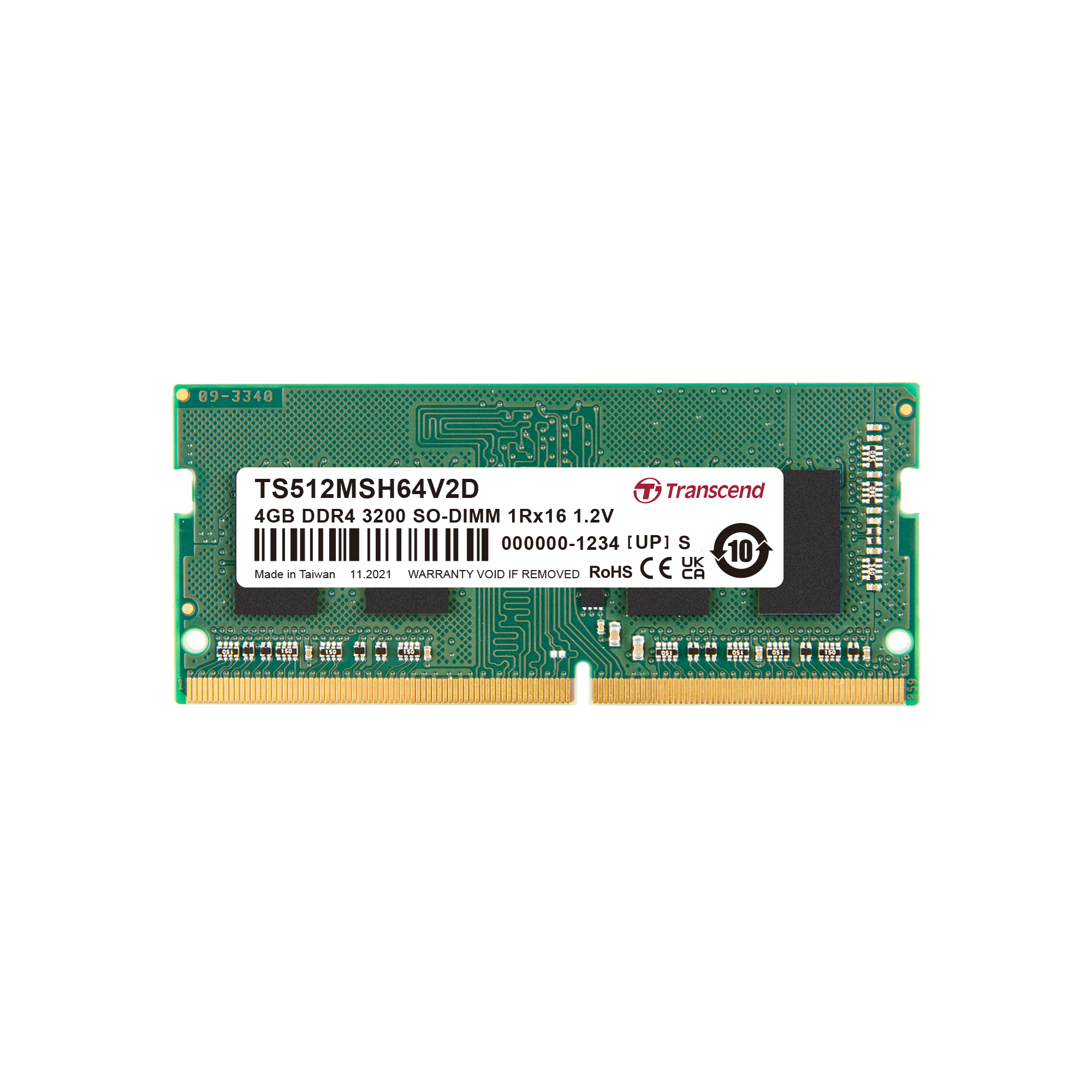 Transcend 4 GB DDR4 RAM 3200 Mbit/s, SODIMM, 1.2V