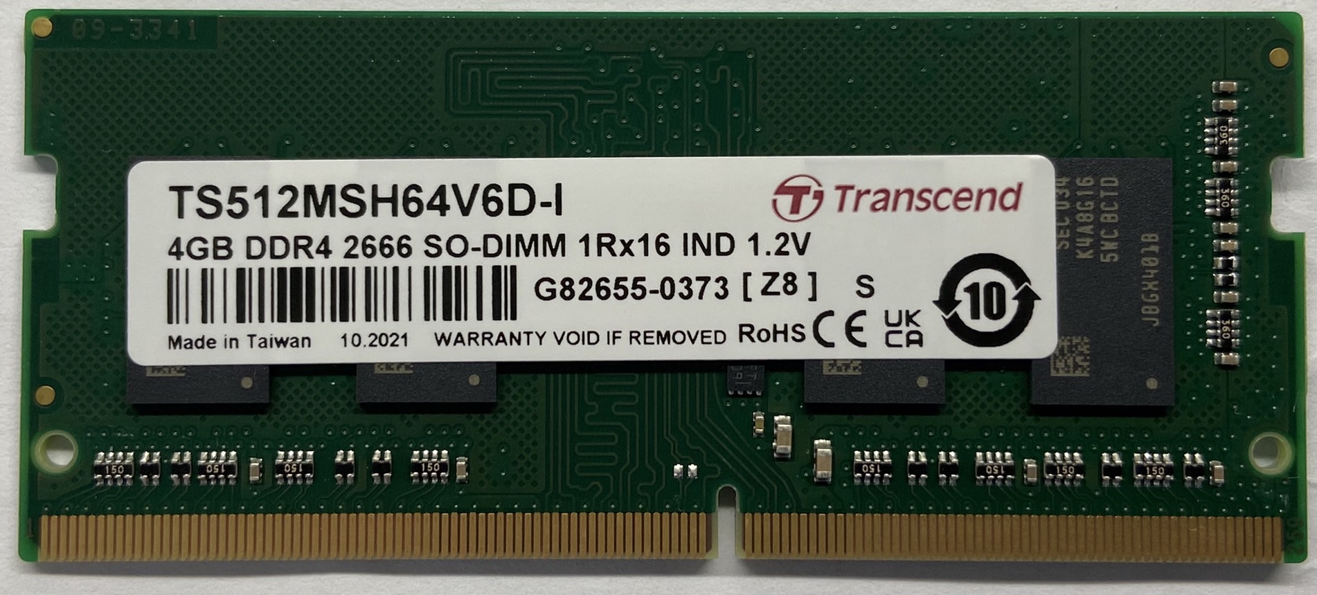 Transcend 4 GB DDR4 RAM 2666 Mbit/s, SODIMM, 1.2V