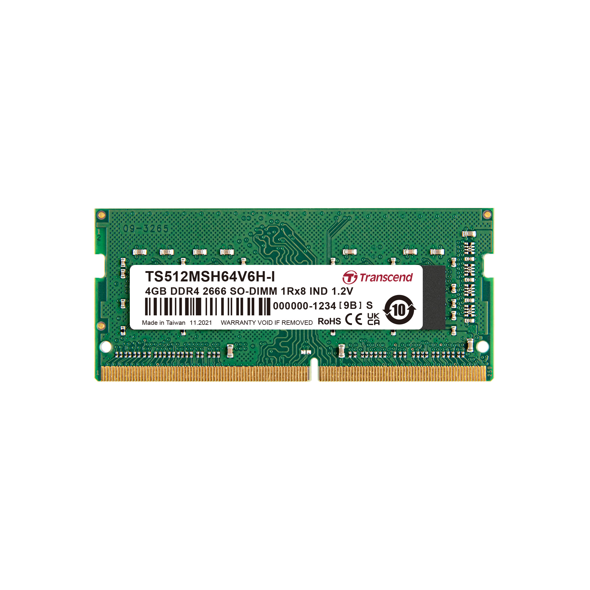 Transcend 4 GB DDR4 Laptop RAM 2666 Mbit/s, SODIMM, 1.2V