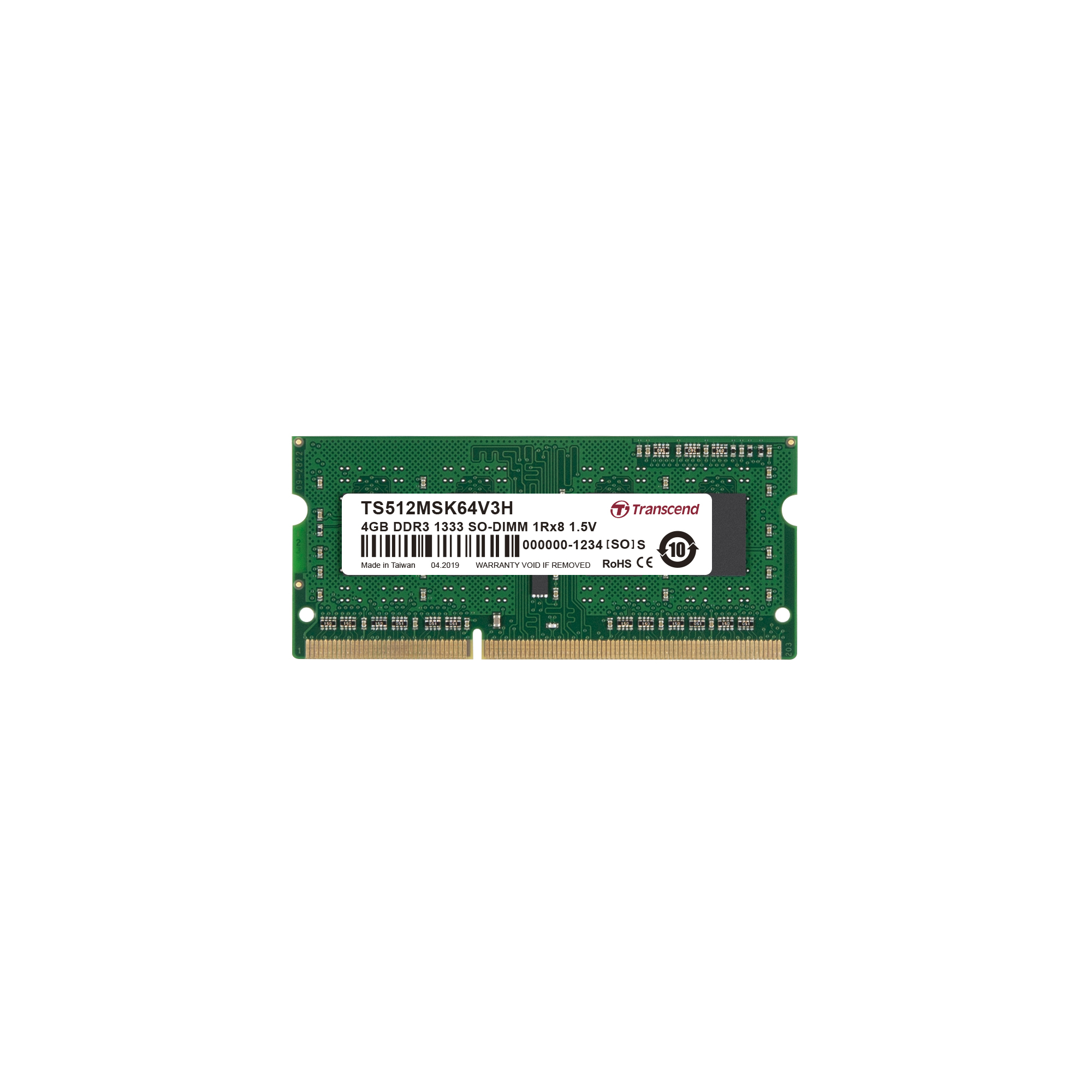 Transcend 4 GB DDR3 Desktop RAM 1333 Mbit/s, SODIMM, 1.5V