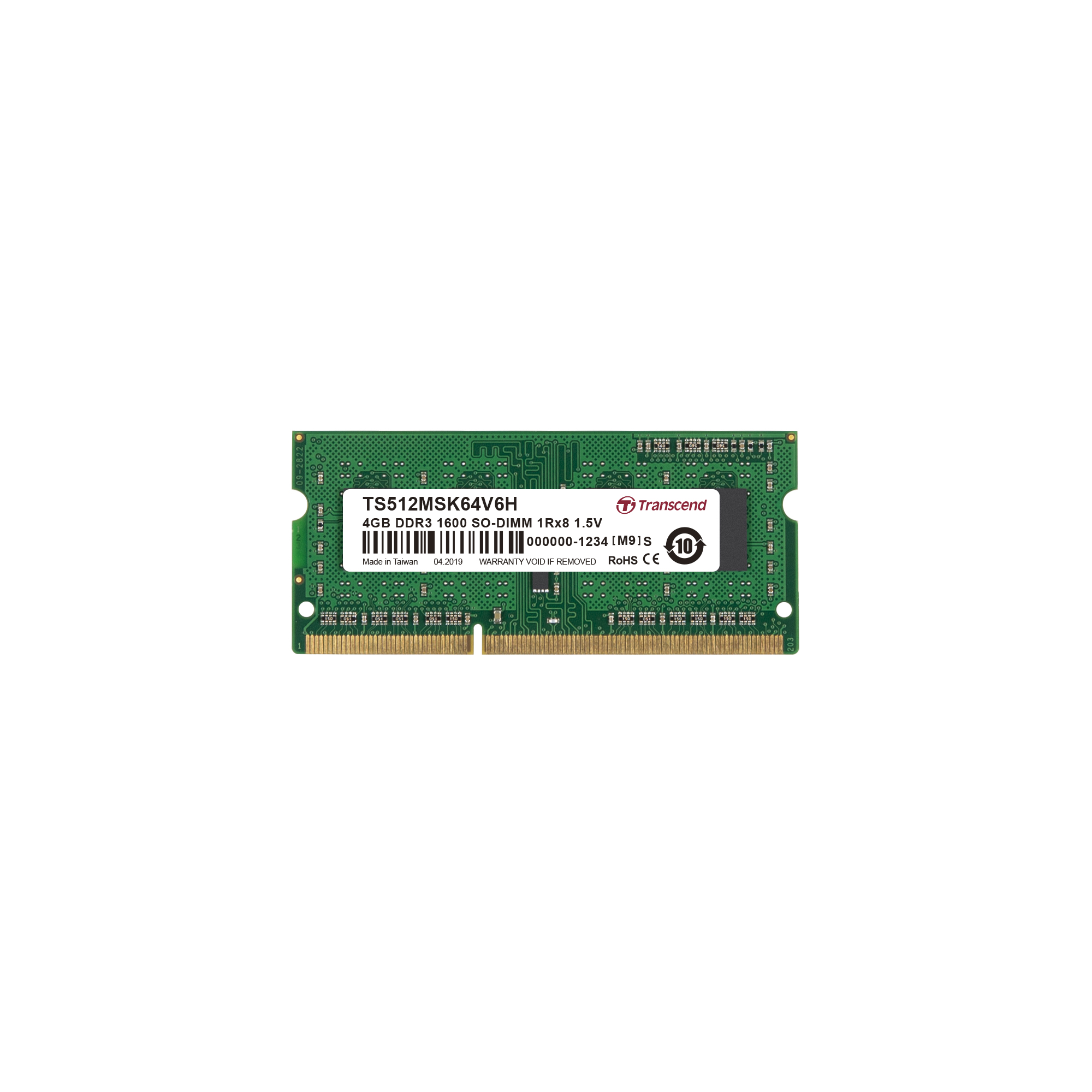 Transcend 4 GB DDR3 Desktop RAM 1600 Mbit/s, SODIMM, 1.5V