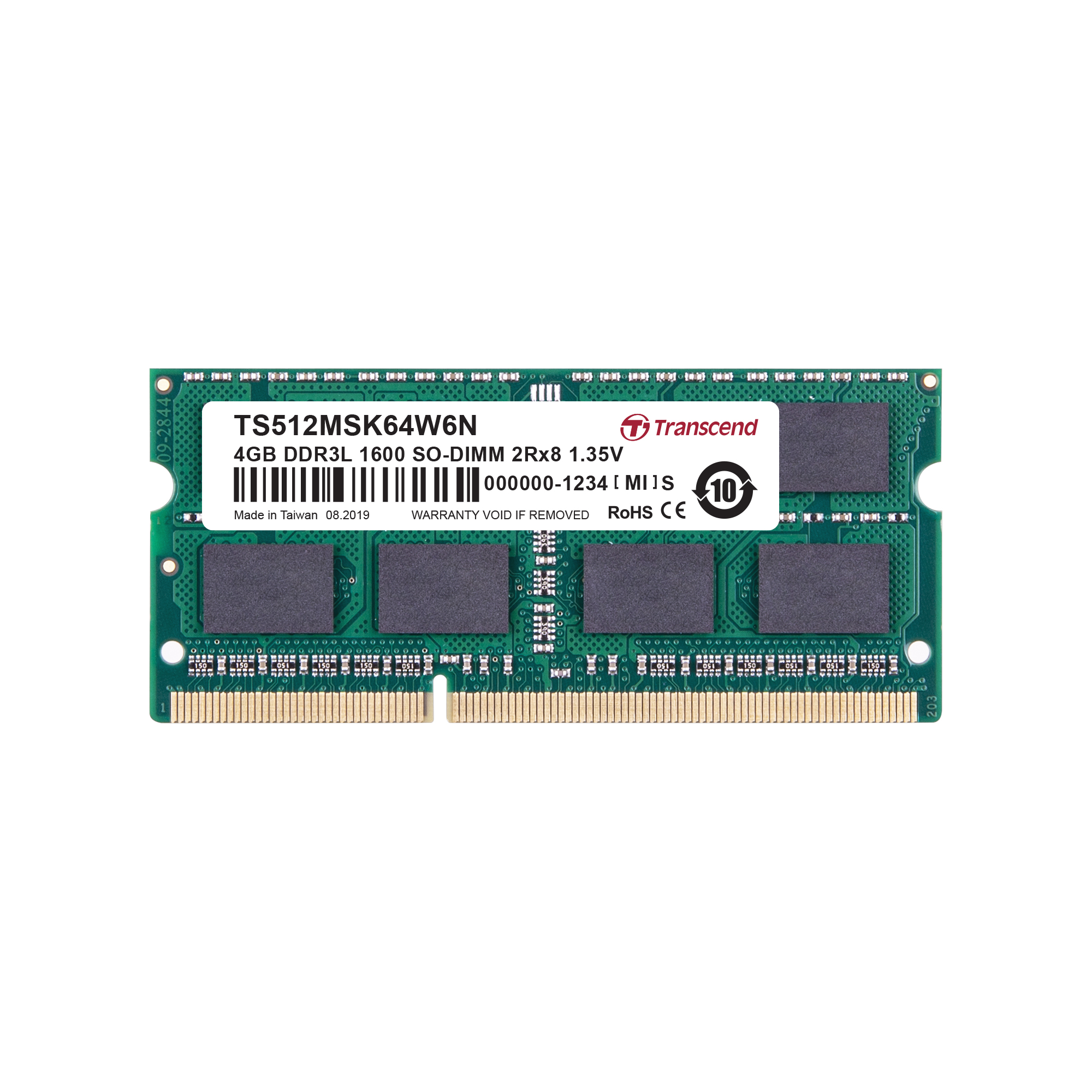 Transcend 4 GB DDR3L RAM 1600 Mbit/s, SODIMM, 1.35V