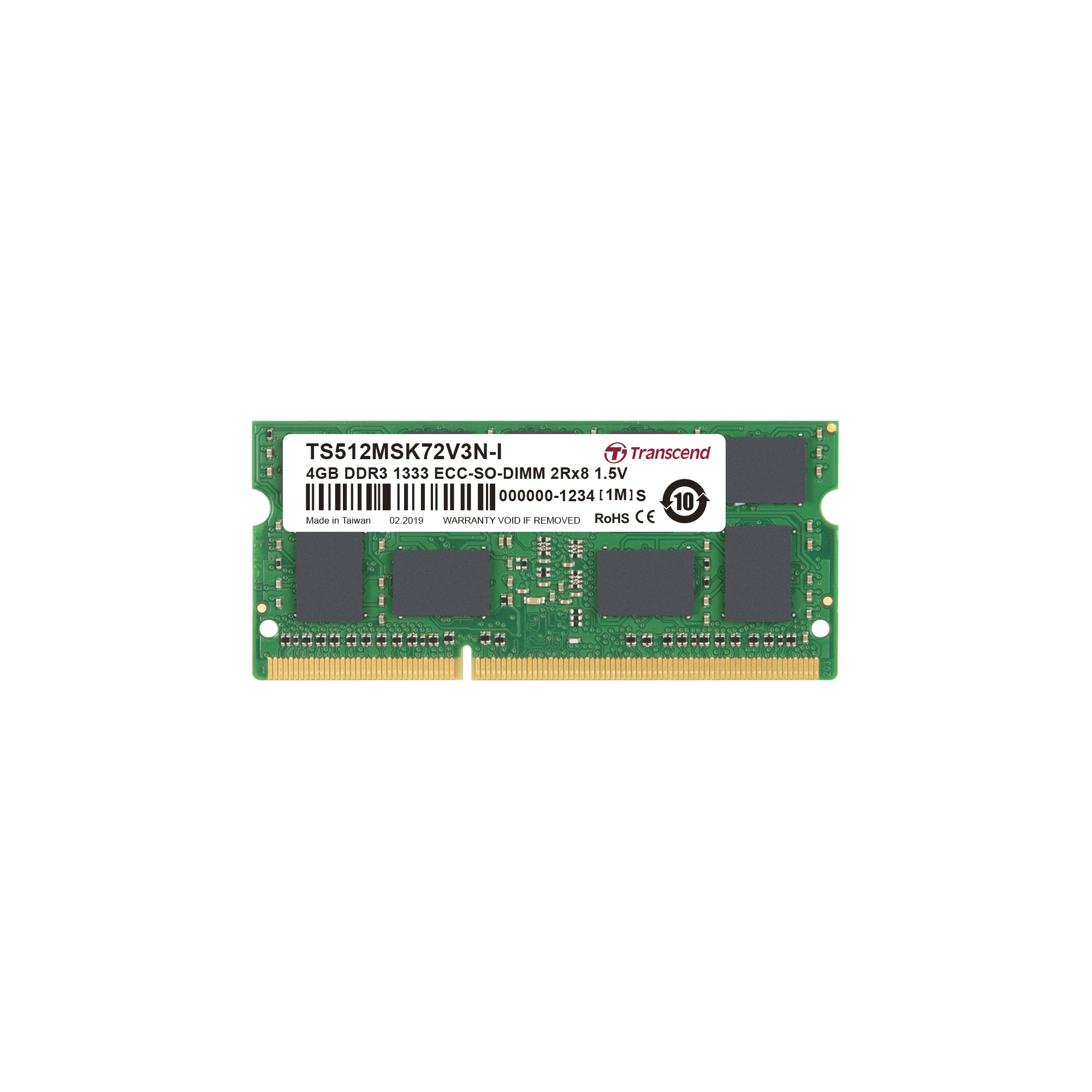 Transcend 4 GB DDR3 Desktop RAM 1333 Mbit/s, SODIMM, 1.5V