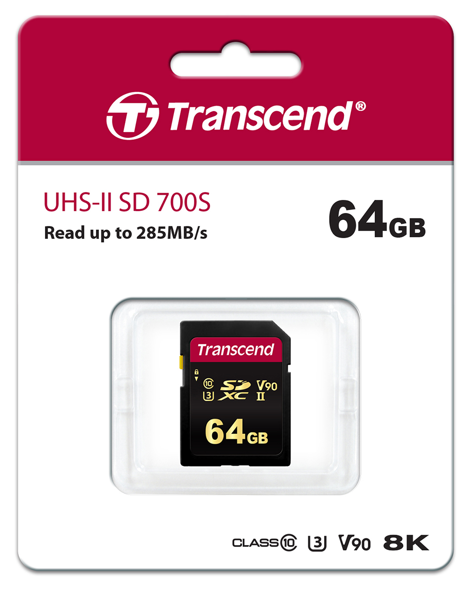 ts64gsdc700s Transcend 64 GB SDXC, SDHC SD Card, UHS II U3, Class 10