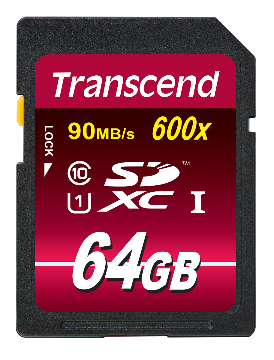 Transcend 64 GB SDXC SD Card, UHS 1 U1, Class 10