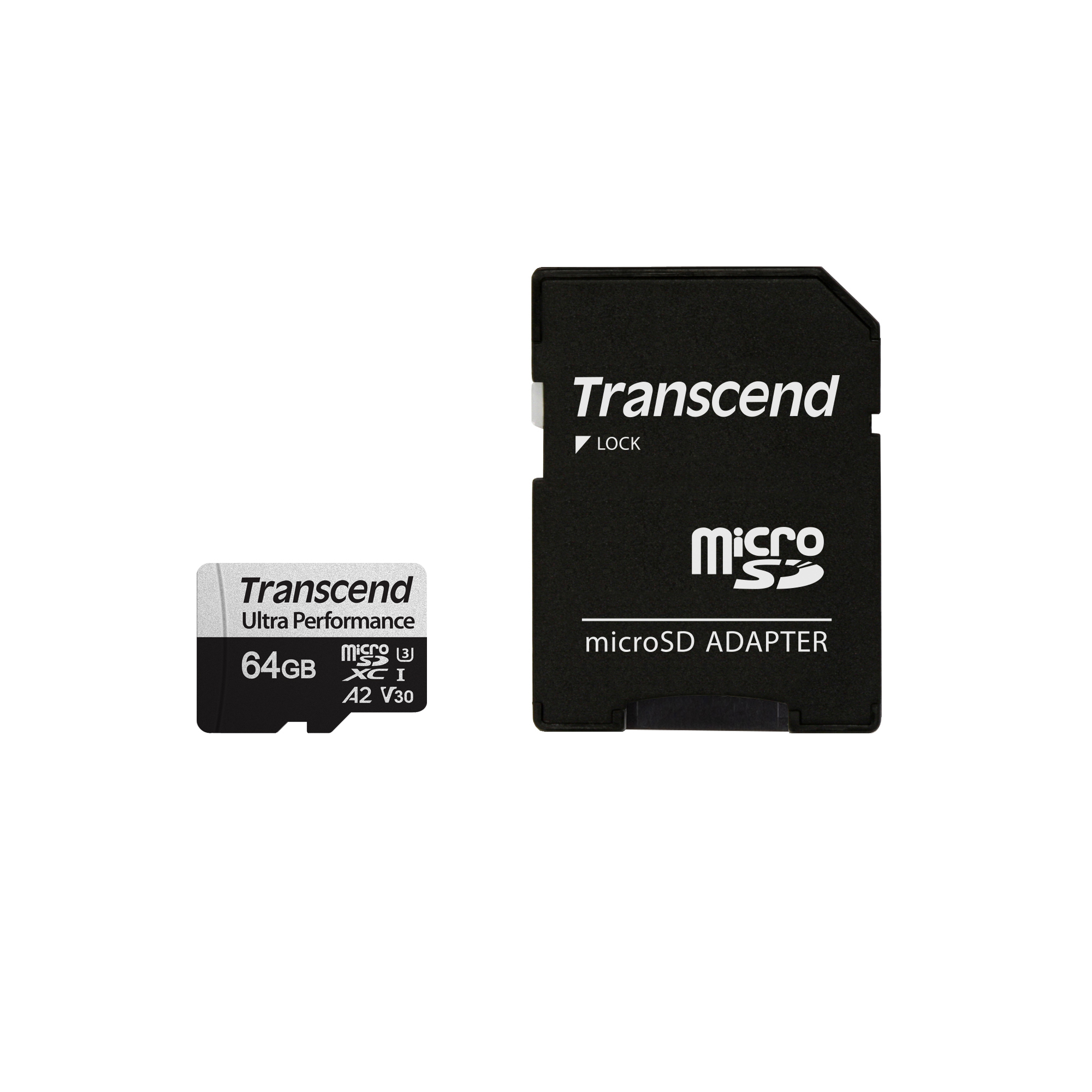 Transcend 64 GB MicroSDXC microSD, UHS I U3, A2, Class 10