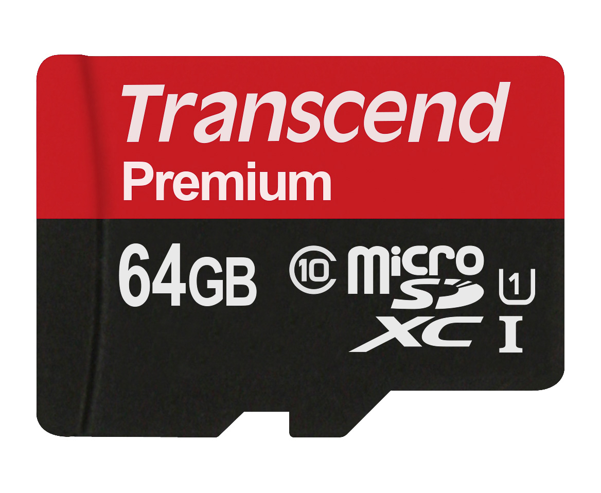 Transcend 64 GB MicroSDXC microSD, UHS 1 U1, Class 10
