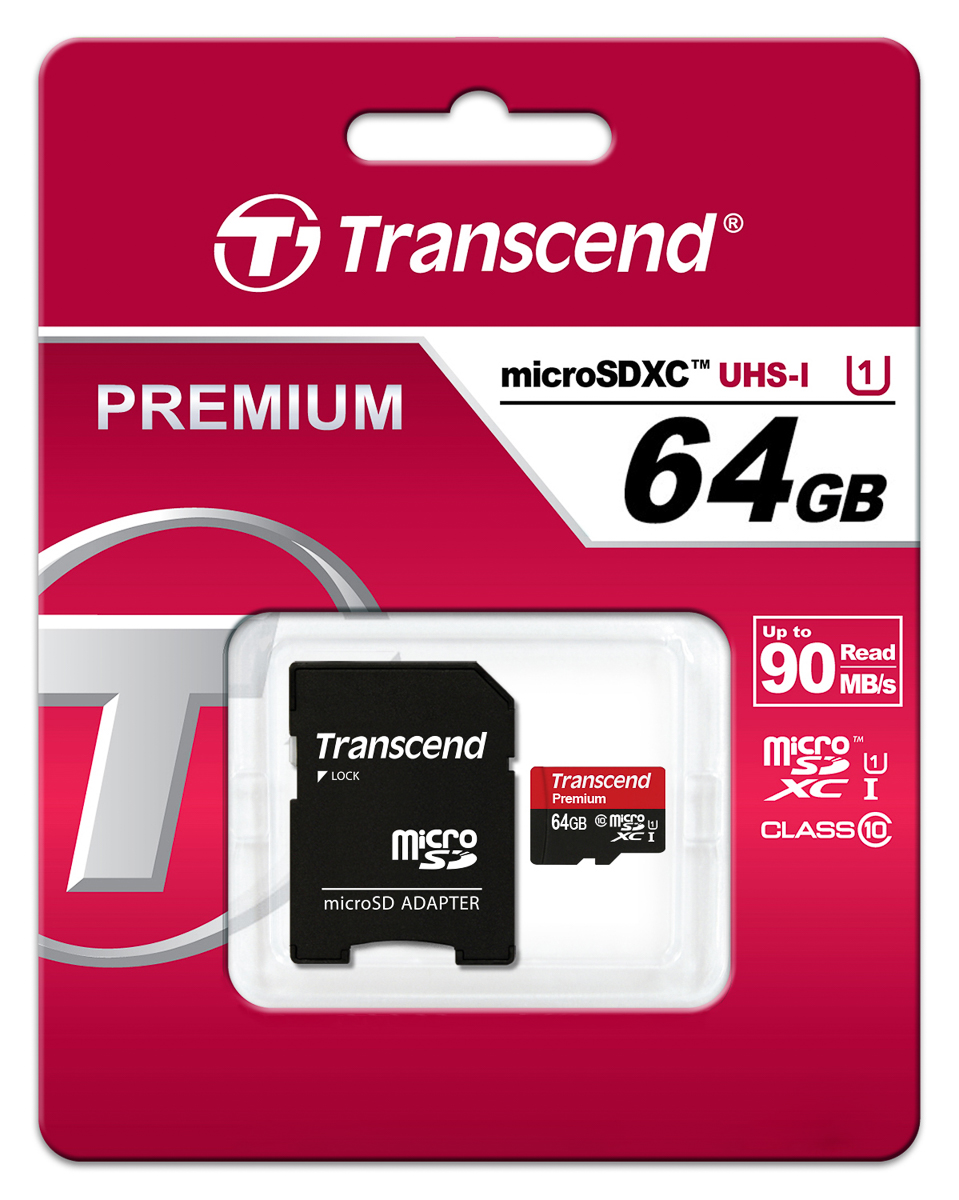 ts64gusdu1 Transcend 64 GB MicroSDXC microSD, UHS 1 U1, Class 10