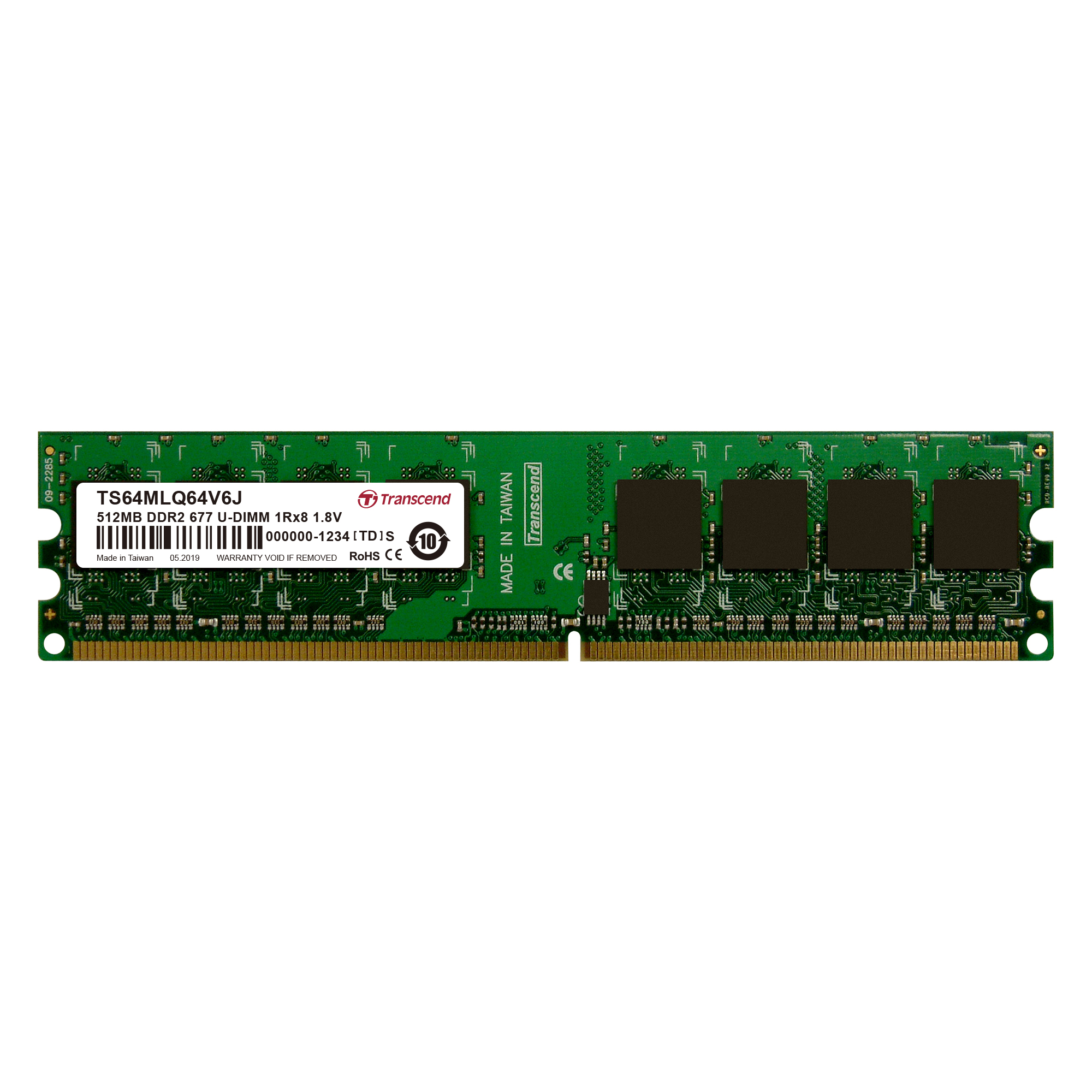 Transcend 4 GB DDR2 Desktop RAM 667 Mbit/s, UDIMM, 1.8V