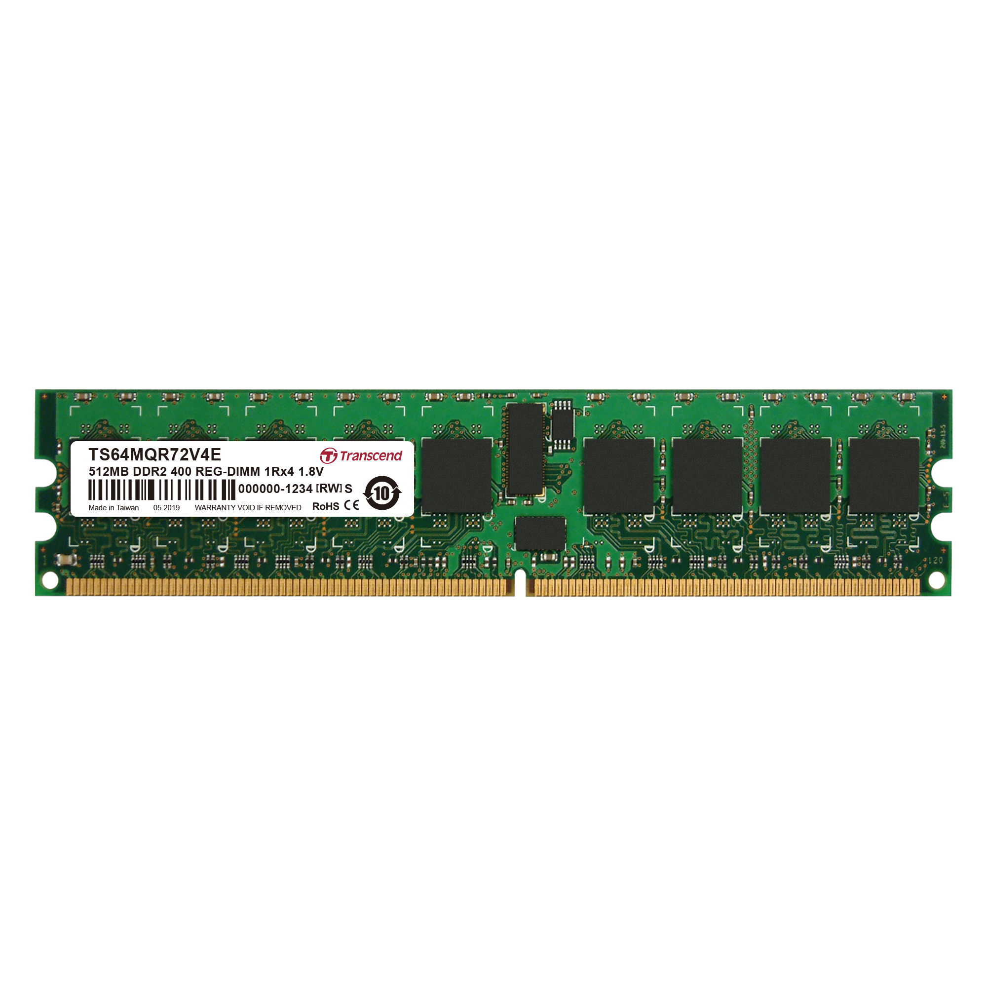 Transcend 512 MB DDR2 Server RAM 400 Mbit/s, RDIMM, 1.8V