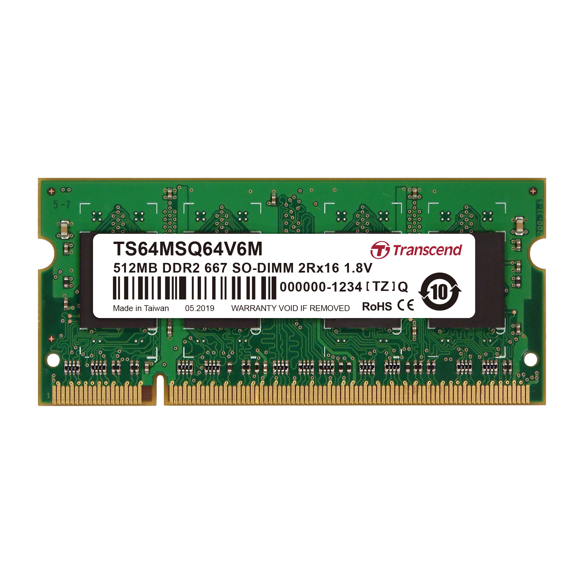 Transcend DDR2 Desktop RAM 667 Mbit/s, SODIMM, 1.8V