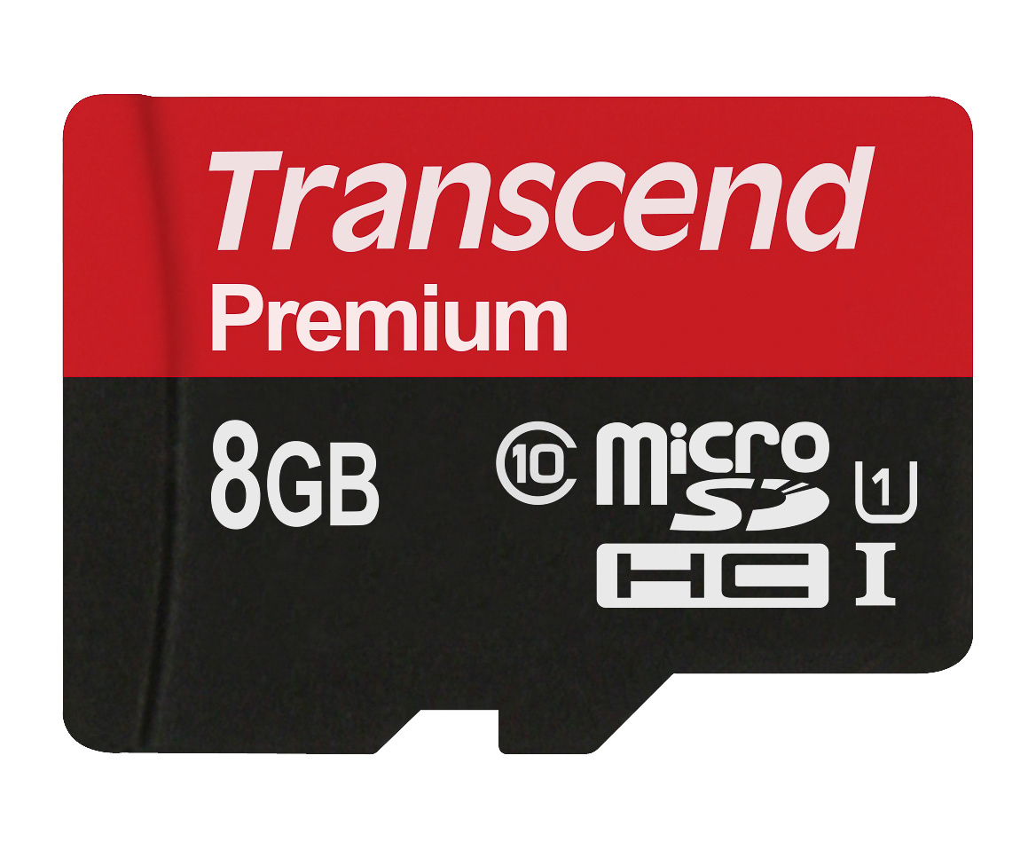 Transcend 8 GB MicroSDHC microSD, Class 10, UHS 1 U1