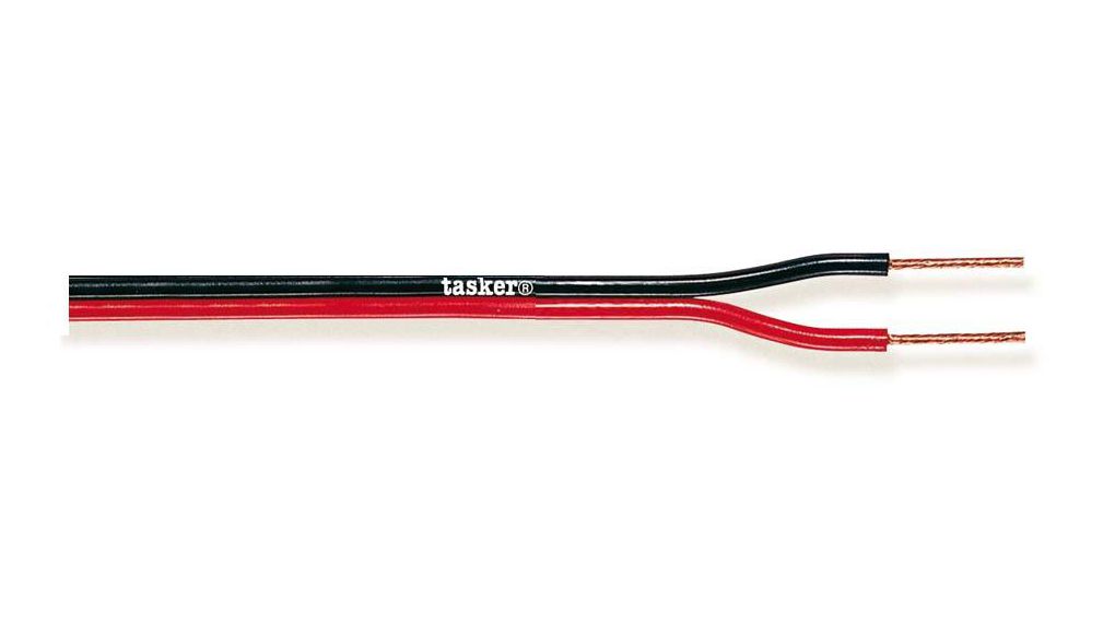 Tasker 2 Core Audio Cable Unscreened, 100 m, Black, Red