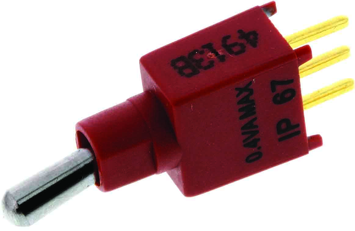 KNITTER-SWITCH Toggle Switch, PCB Mount, On-Off-On, SPDT, Solder Terminal, 20 V dc, 20 V ac