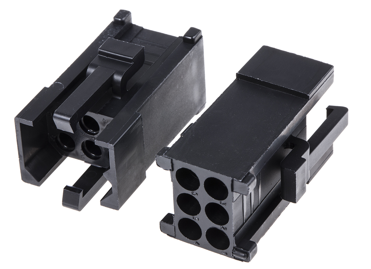 ITT Cannon, Trident Male Connector Housing,  5.08 mm Pitch,  6 Way,  2 Row Straight