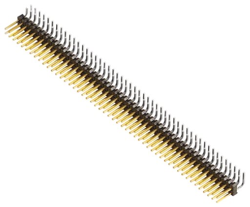 Samtec TSW Series Right Angle Through Hole Pin Header, 100 Contact(s), 2.54 mm Pitch, 2 Row, Unshrouded
