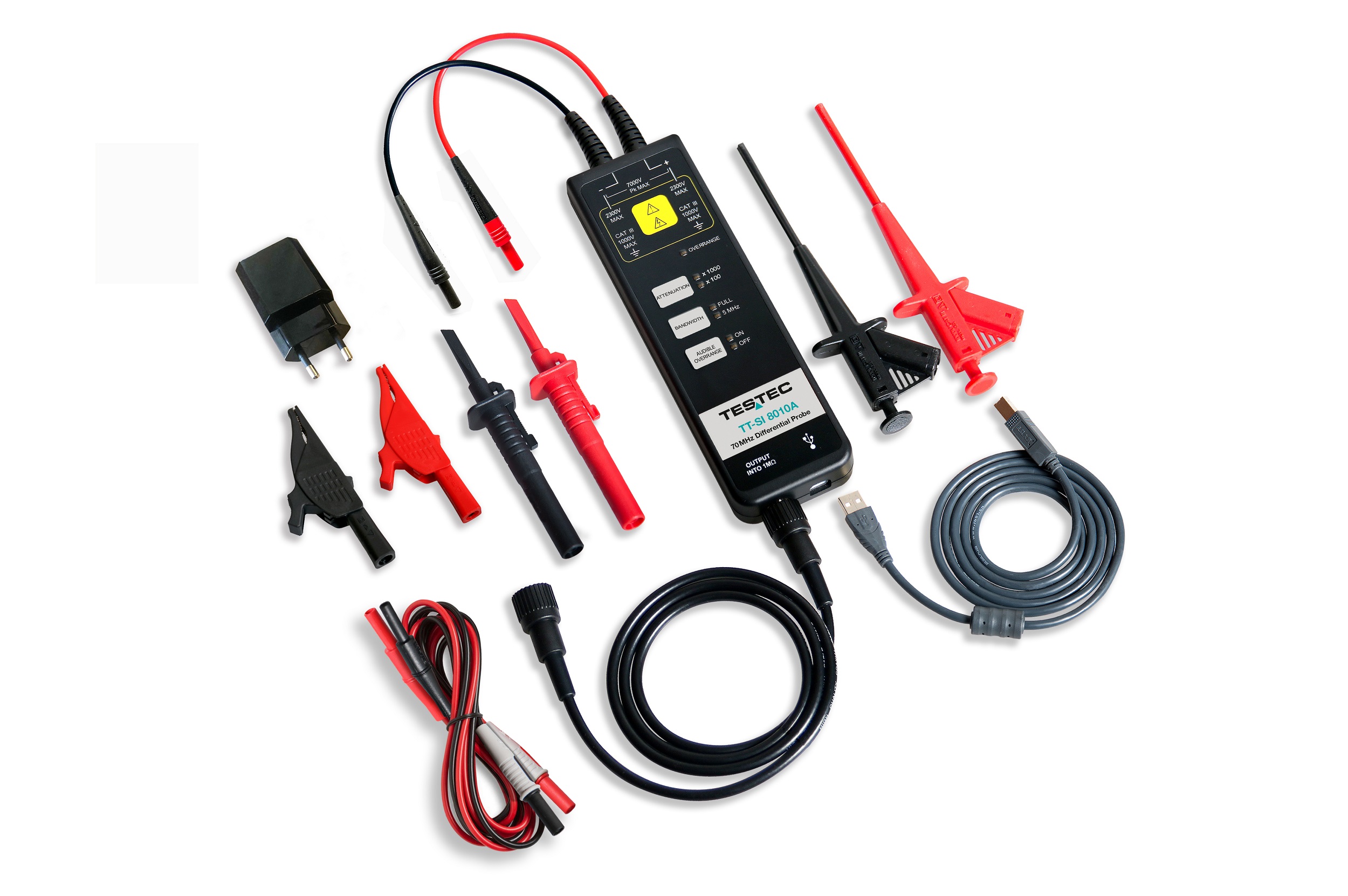Testec 8000 Series TT-SI 8010A Oscilloscope Probe, Differential, Active Type, 70 MHz, BNC Connector