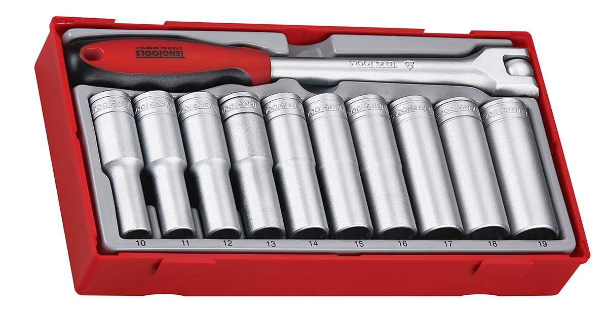 Teng Tools 11-Piece 1/2 in Deep Socket Set