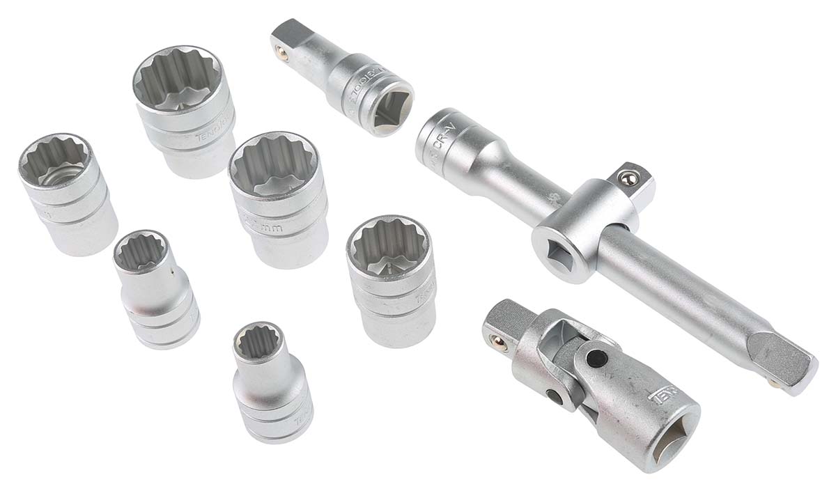 tt1218 Teng Tools 18-Piece 1/2 in Bi-Hexagonal Socket Set