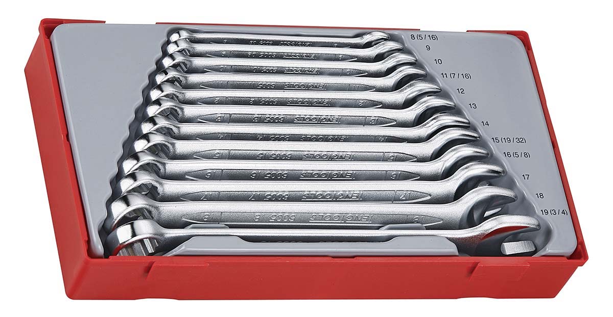 Teng Tools 12-Piece Combination Spanner Set, 8 To 19 mm, Chrome Vanadium Steel