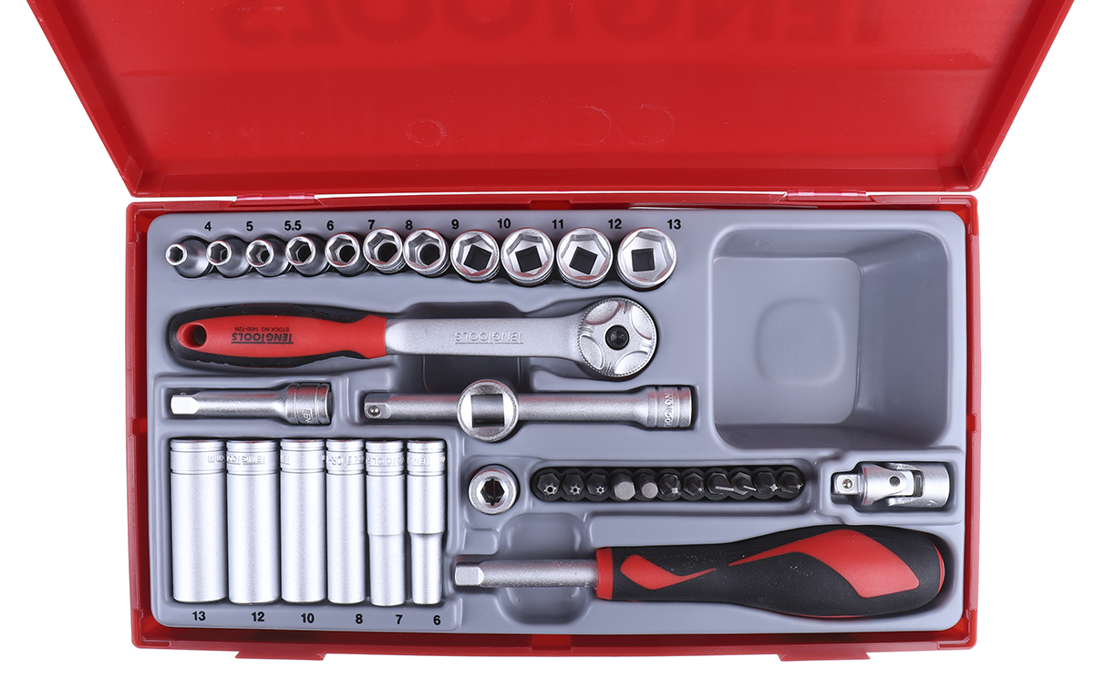 tt1435 Teng Tools 35-Piece 1/4 in Hexagon Socket Set