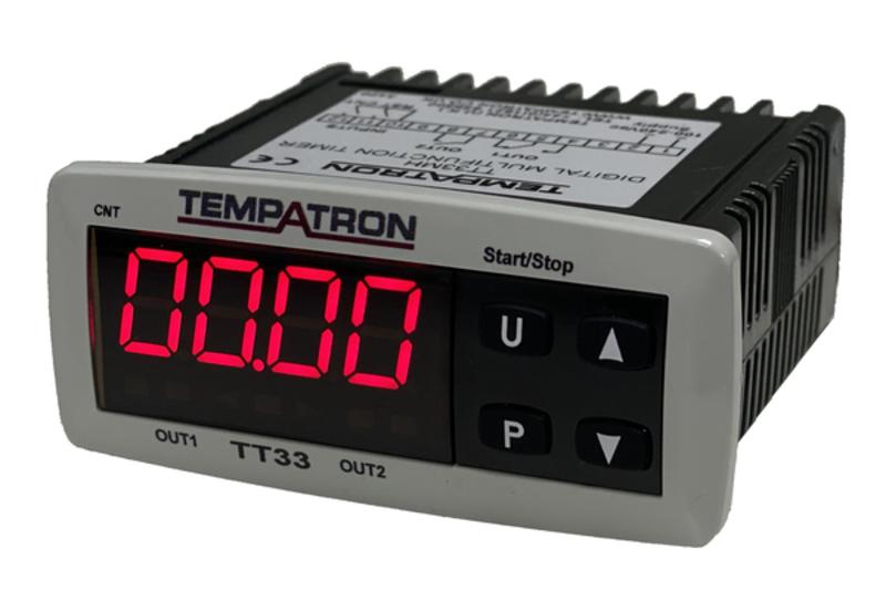 Tempatron TT33 Series Panel Timer Relay, 2-Contact, 100 to 240 V ac 100V ac, 240 V ac, 0.01 to 99.99 s,