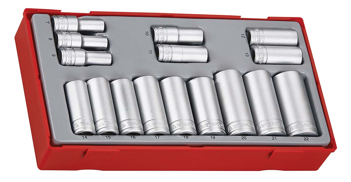 Teng Tools 16-Piece 3/8 in 6 Point Socket Set