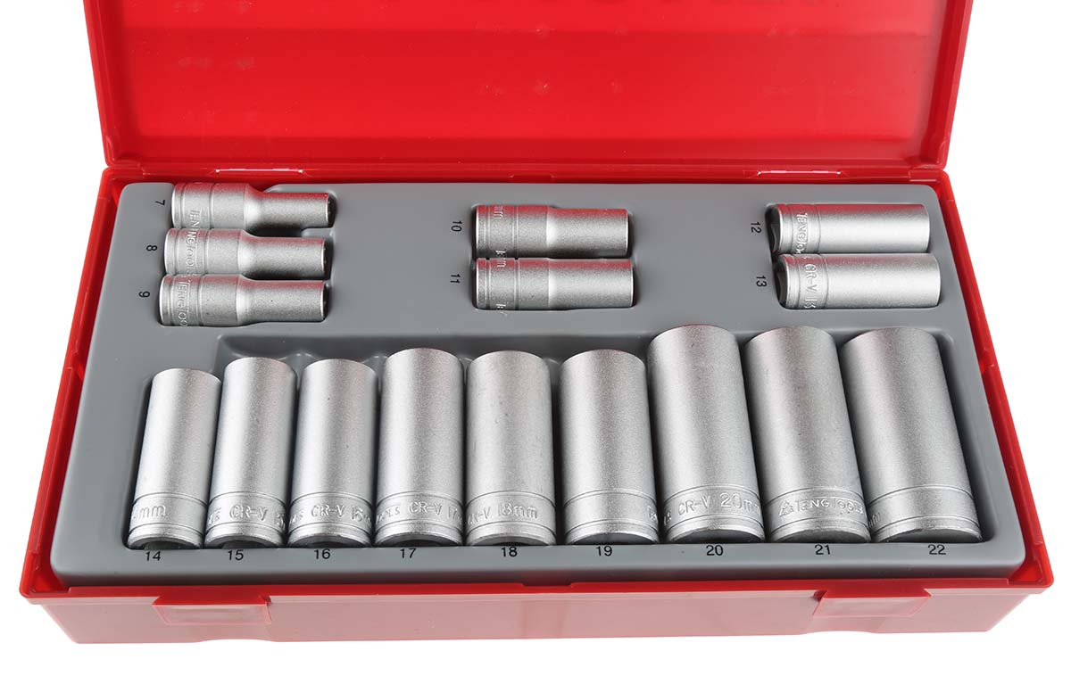tt3816 Teng Tools 16-Piece 3/8 in 6 Point Socket Set